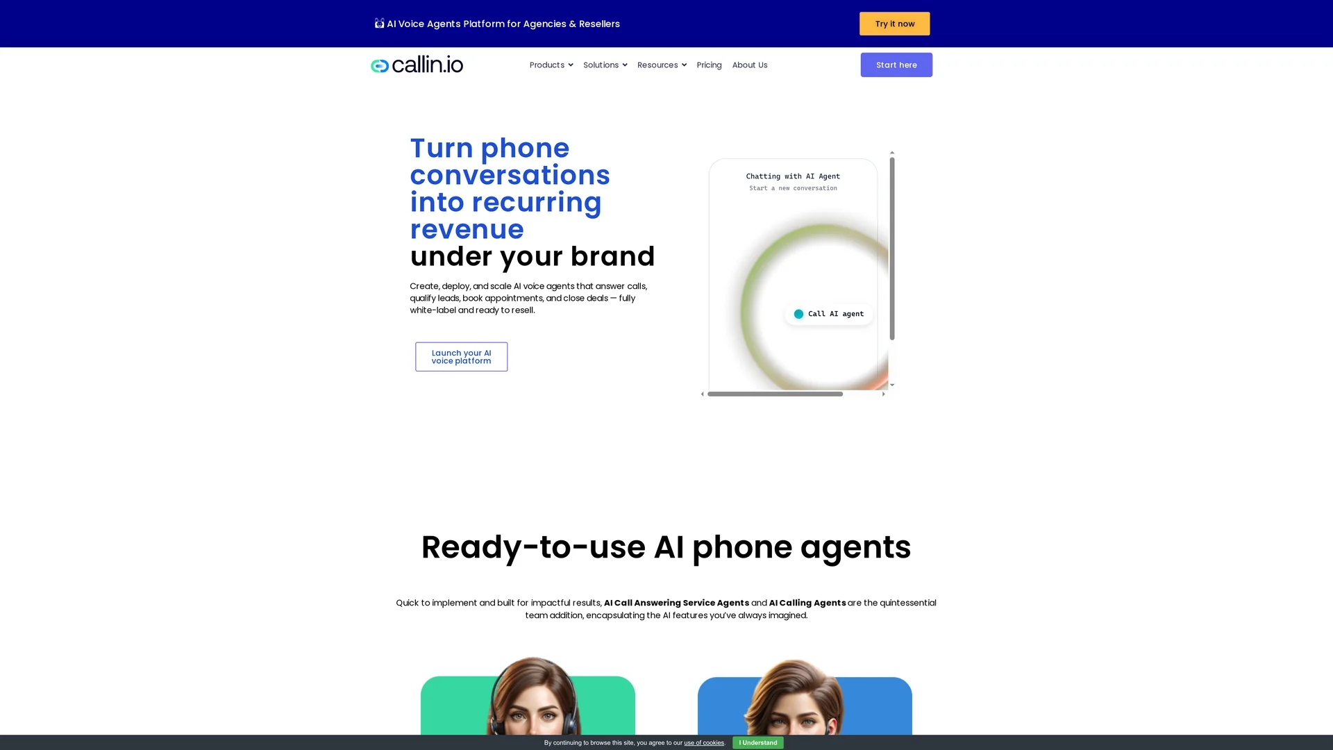 callin homepage