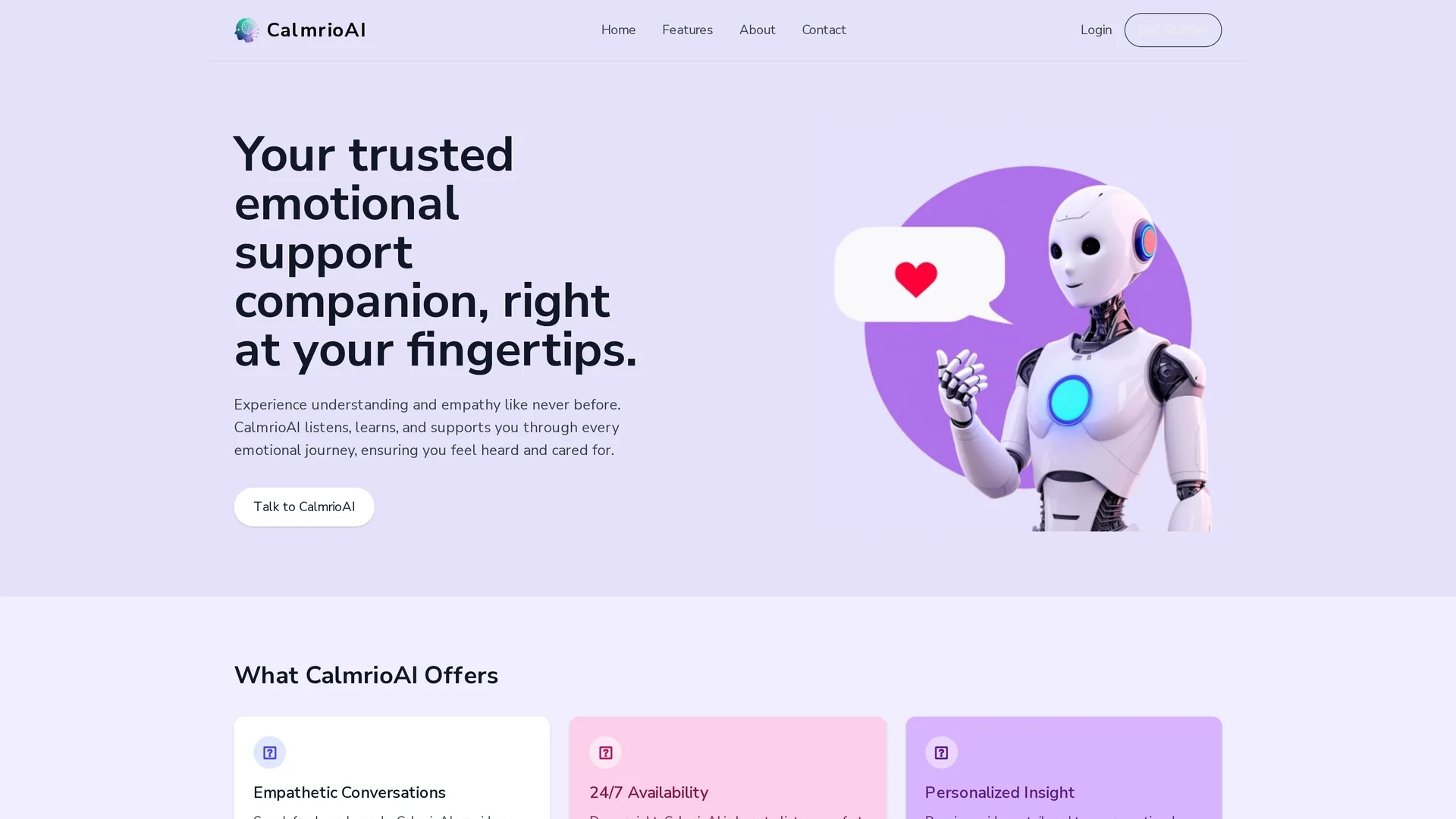 calmrioai homepage