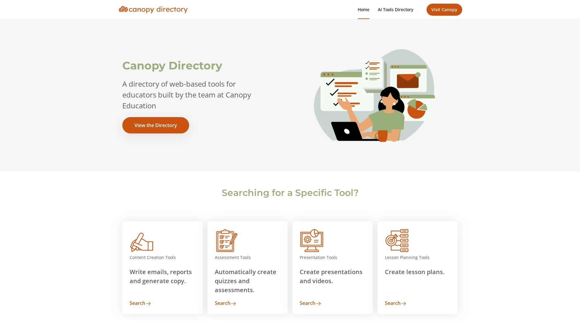 canopy-directory homepage