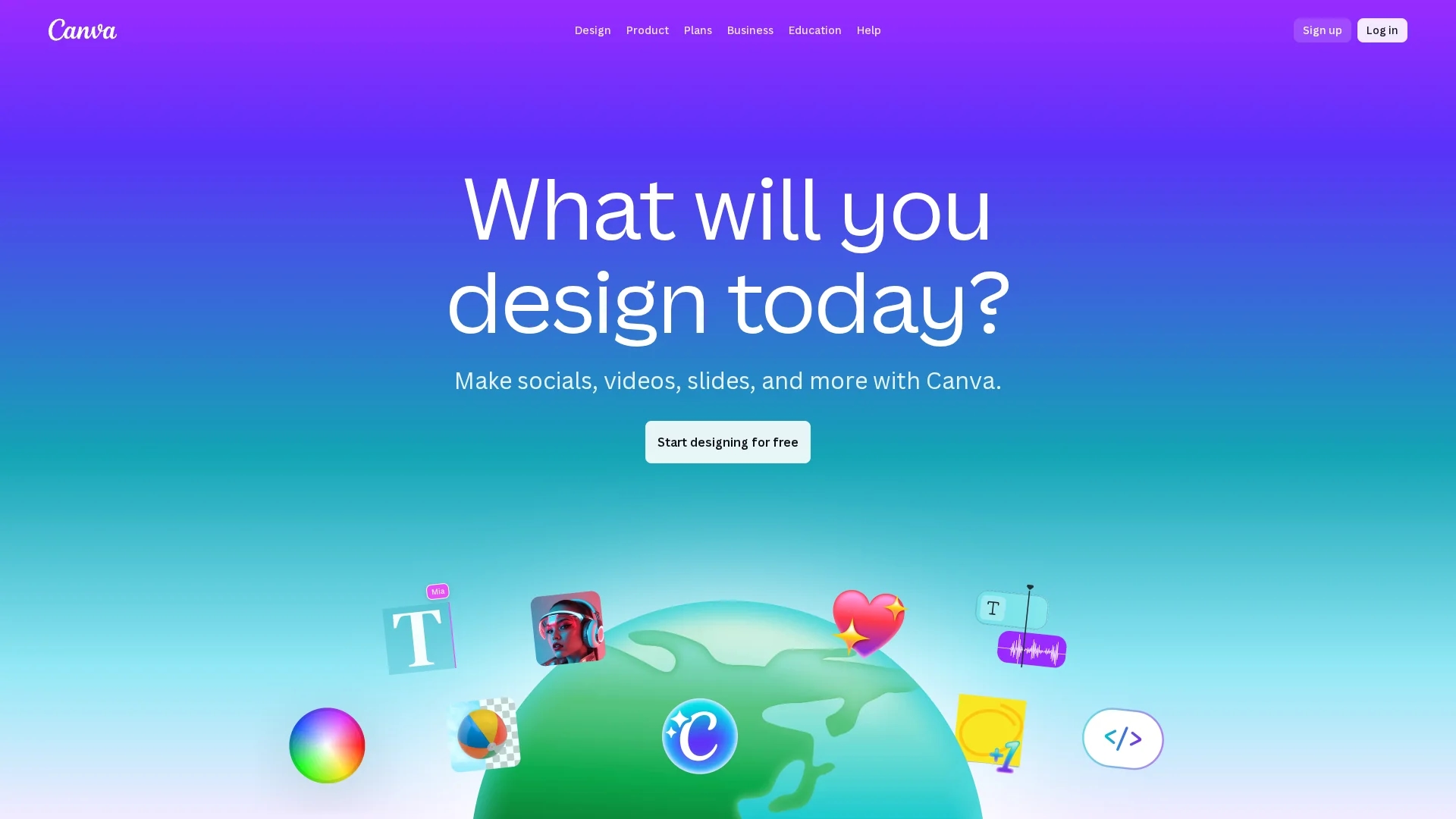 canva homepage