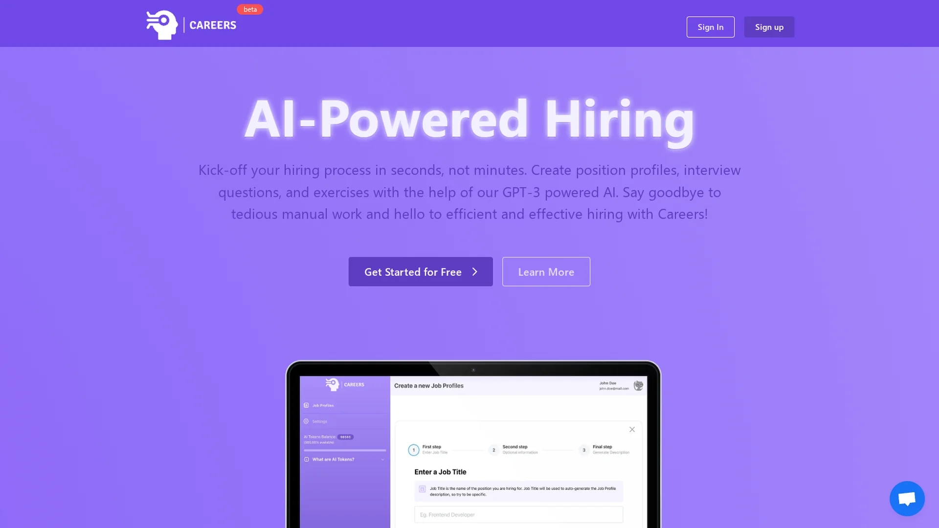 careers-ai homepage