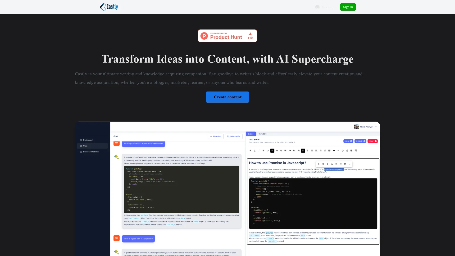 castly homepage