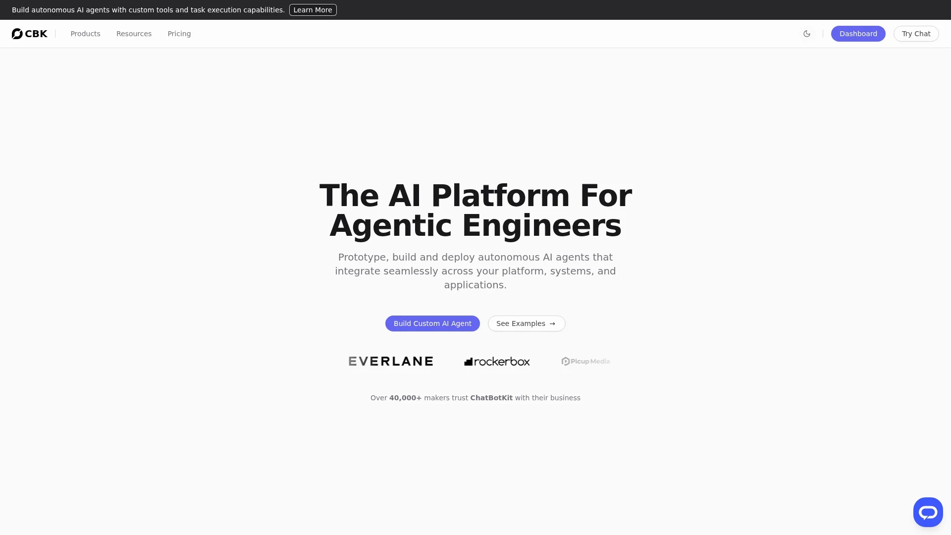 chatbotkit homepage