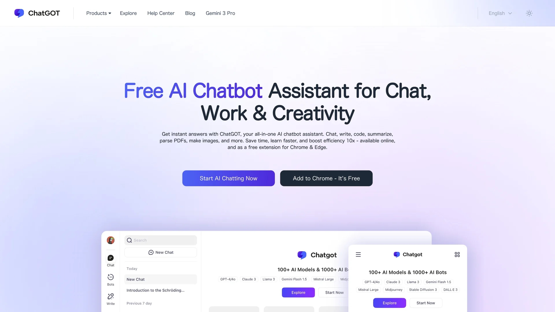 chatgot homepage