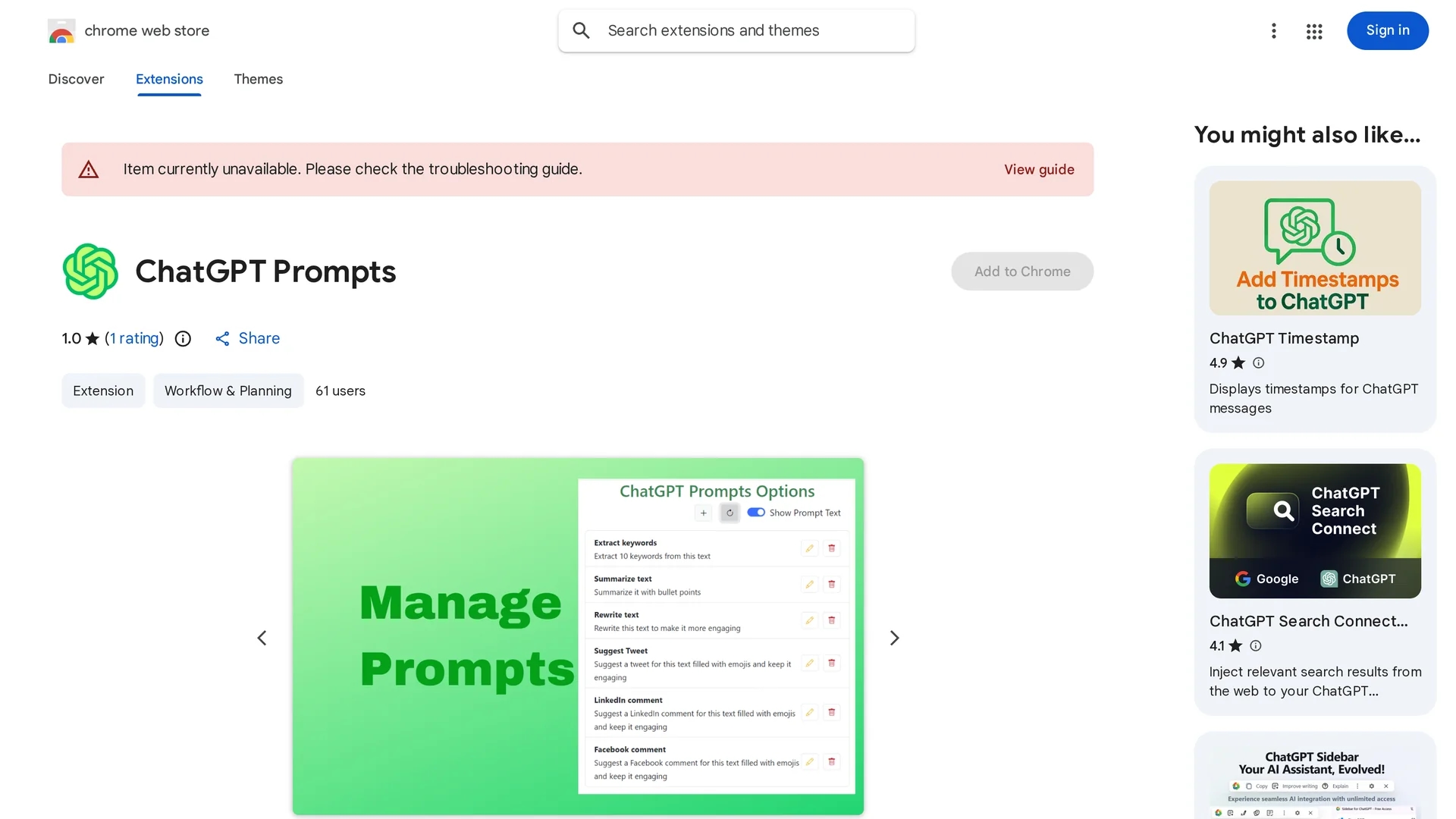 chatgpt-prompts homepage