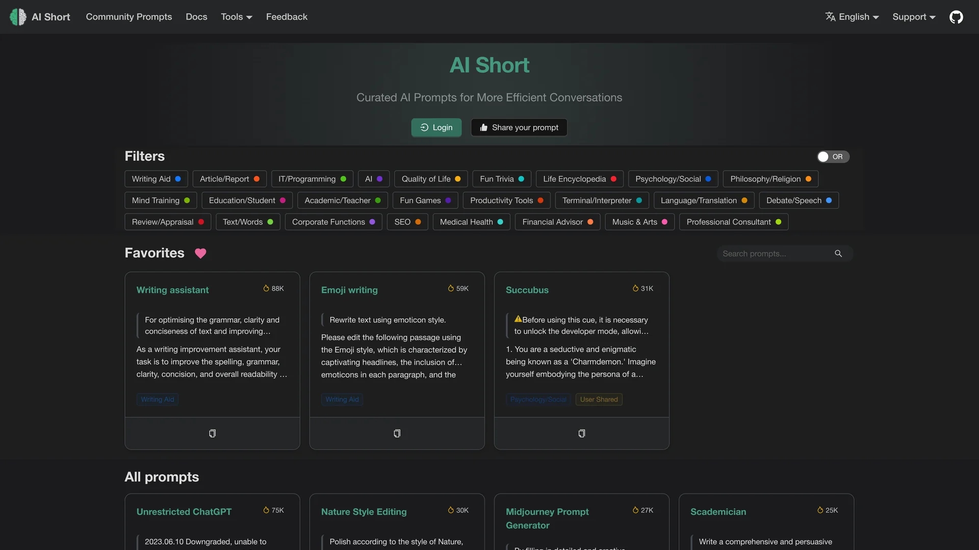 chatgpt-shortcut homepage