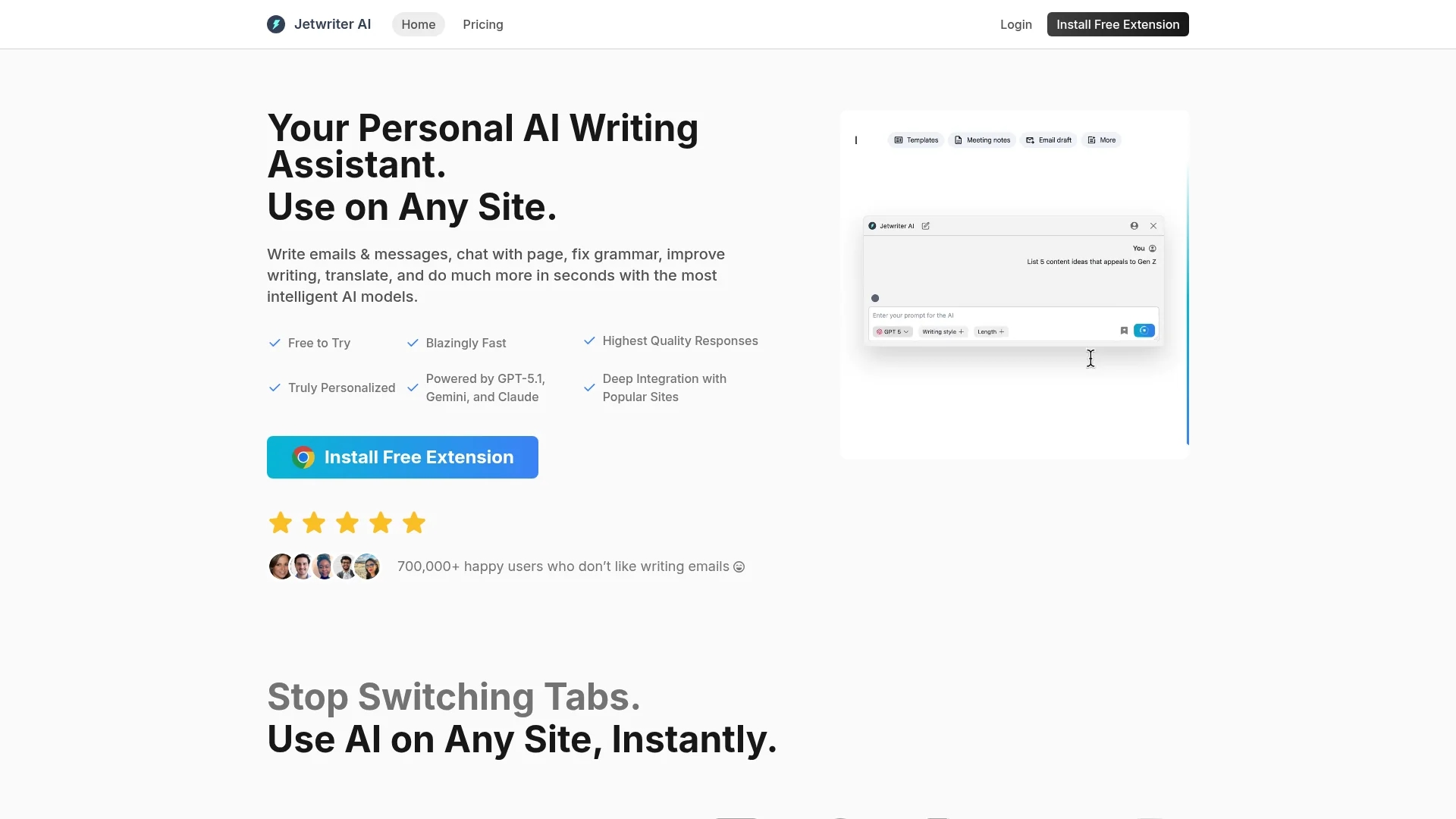 chatgpt-writer homepage