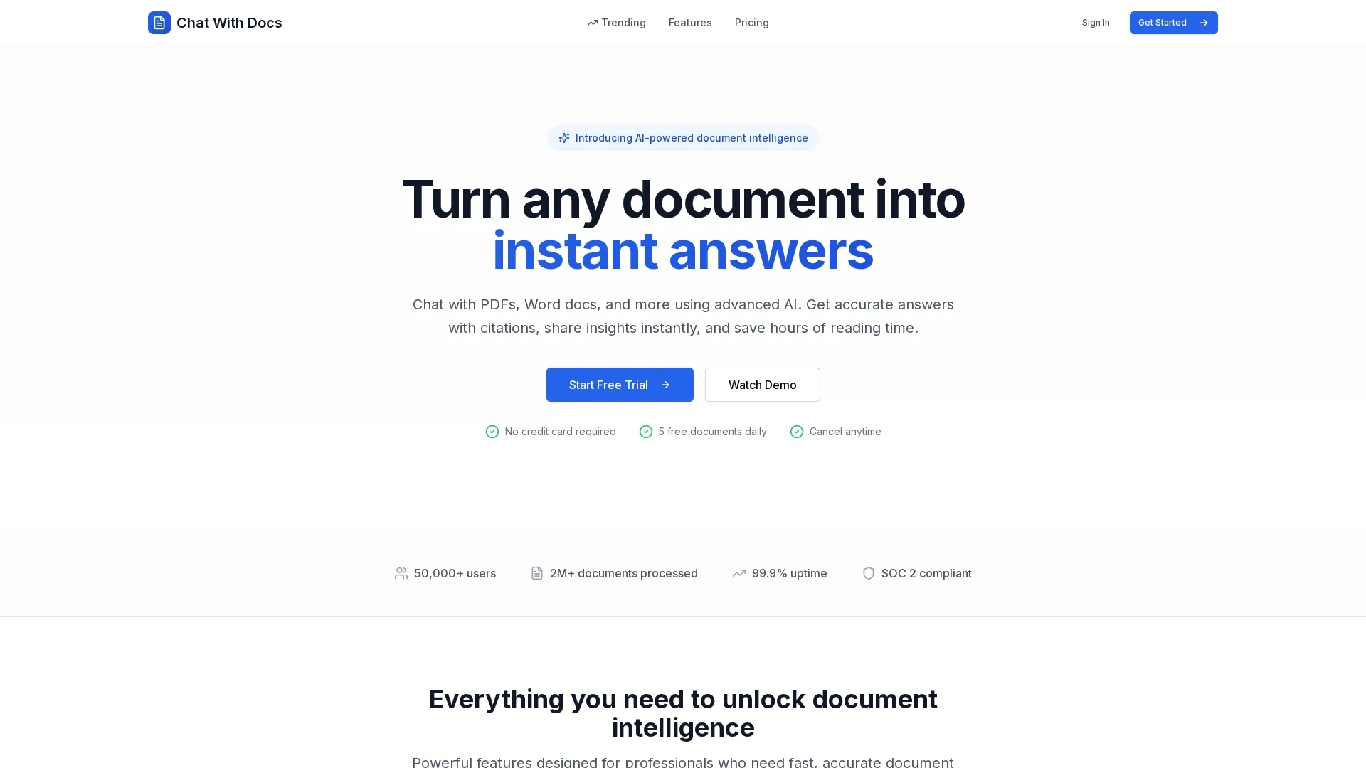 chatwithdocs-co homepage