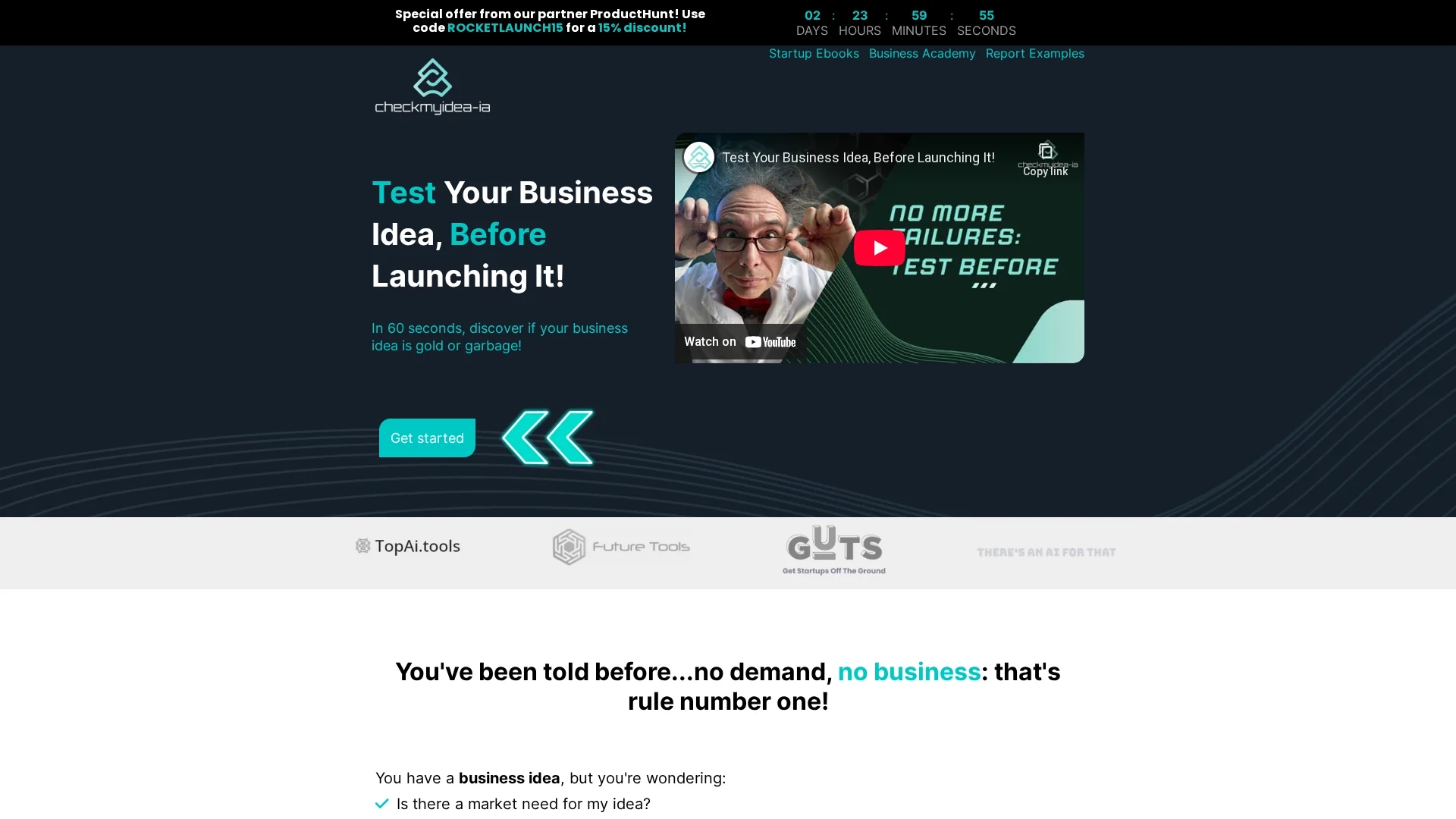 checkmyidea-ia homepage