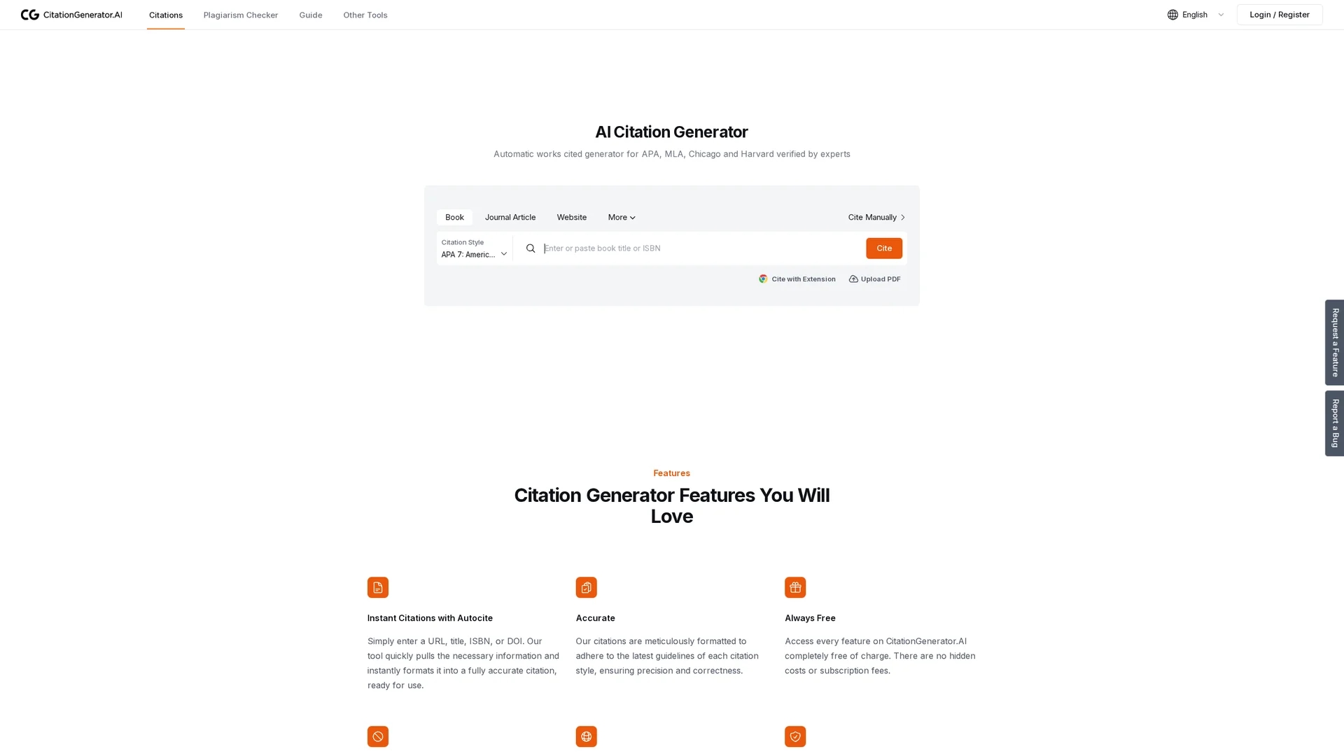 citation-generator-ai homepage