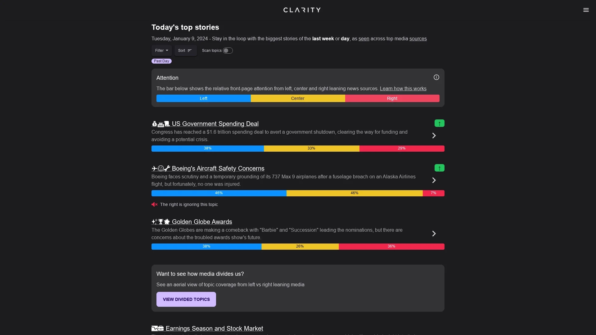 clarity homepage