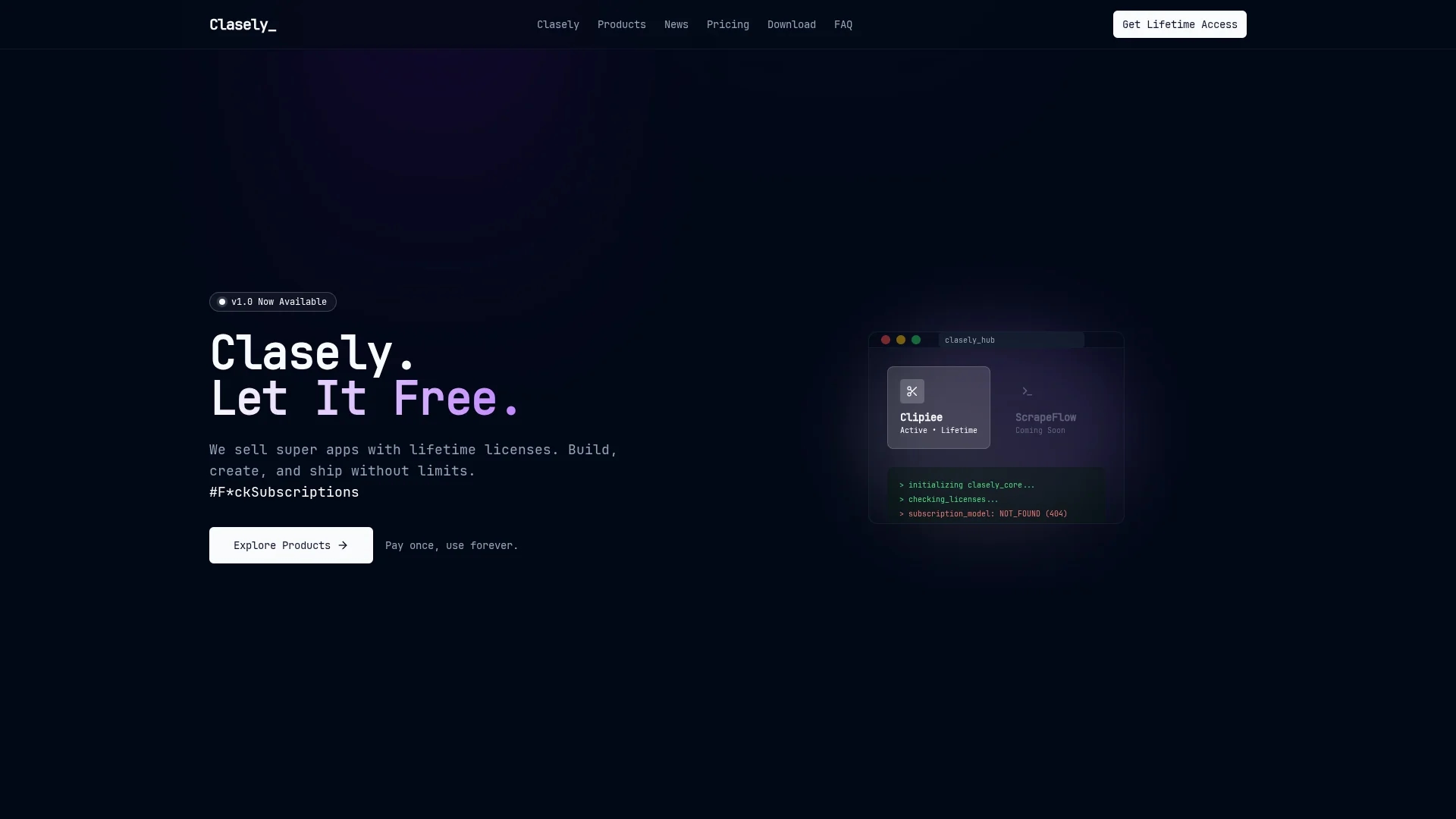clasely-v1 homepage
