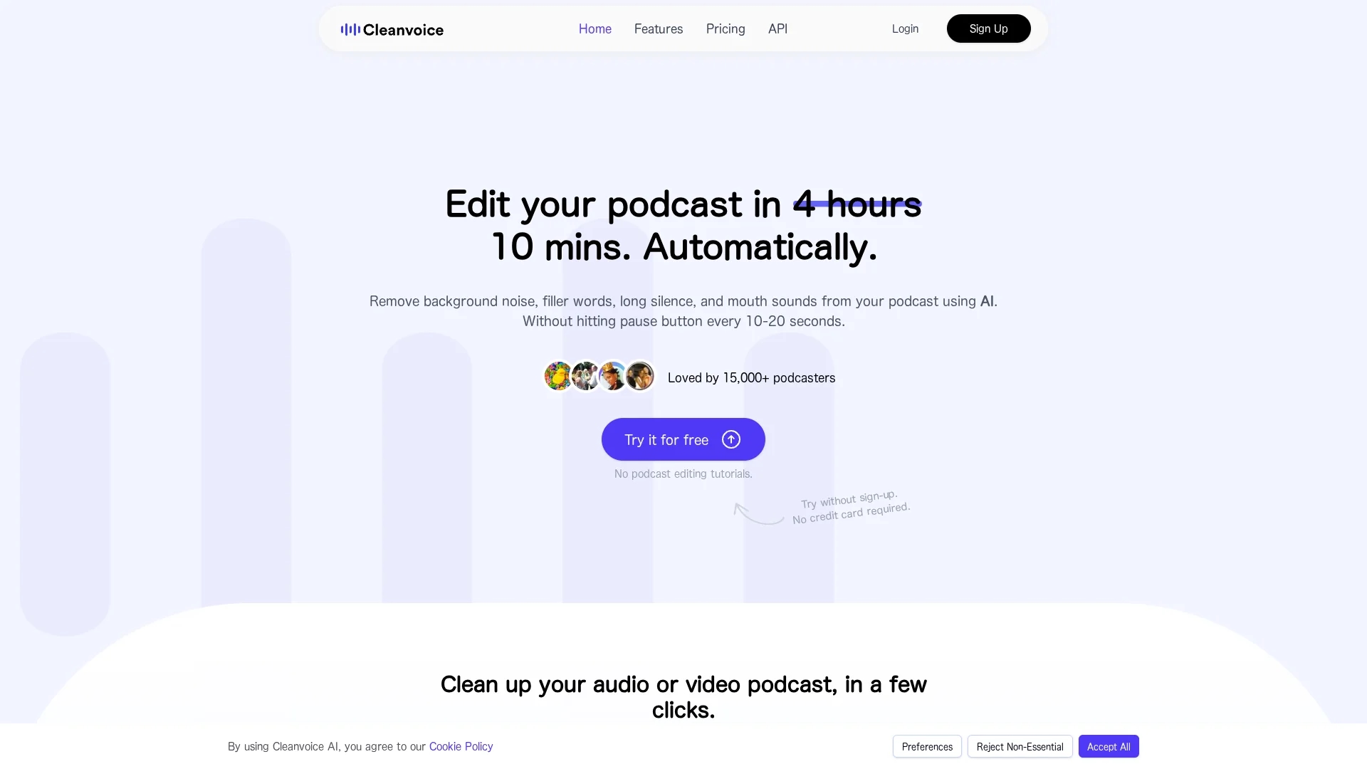 cleanvoice-ai homepage