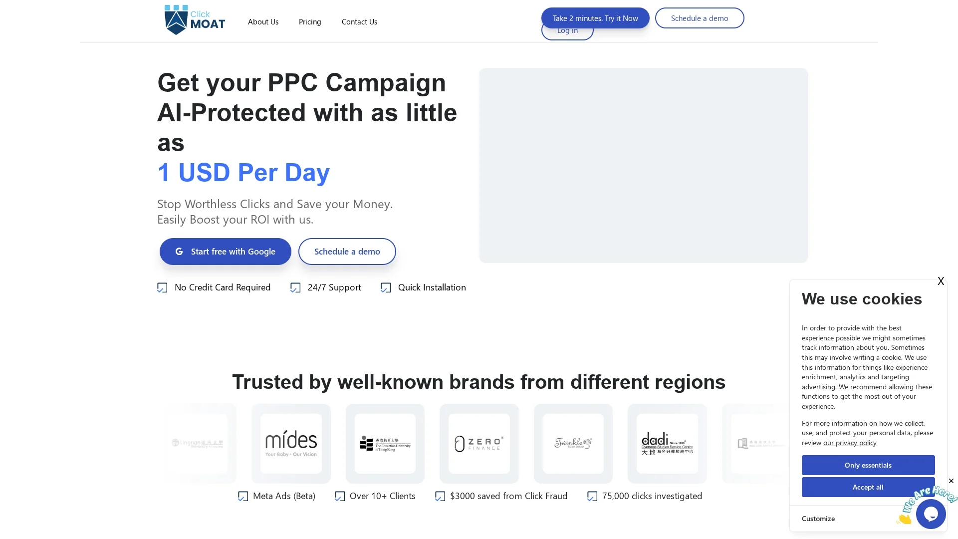 clickmoat homepage