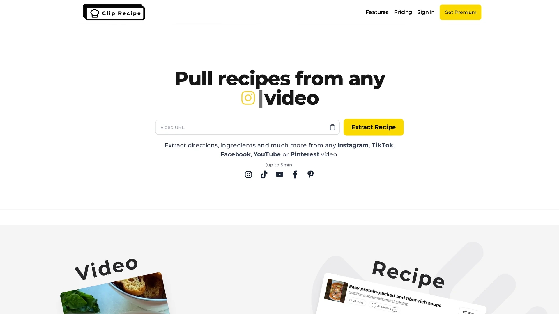 clip-recipe homepage