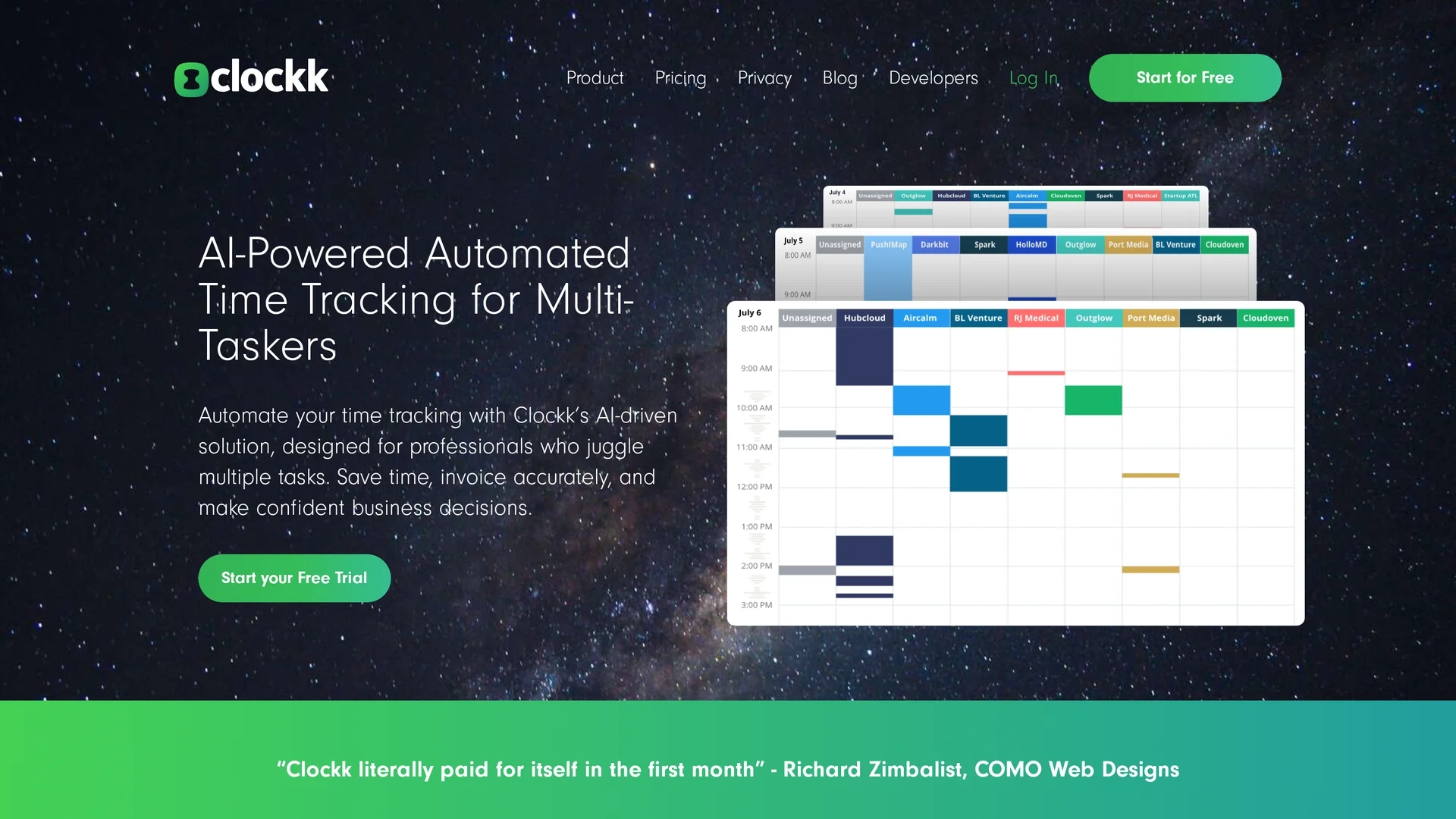 clockk homepage