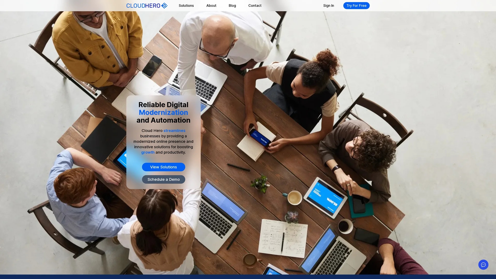 cloud-hero homepage