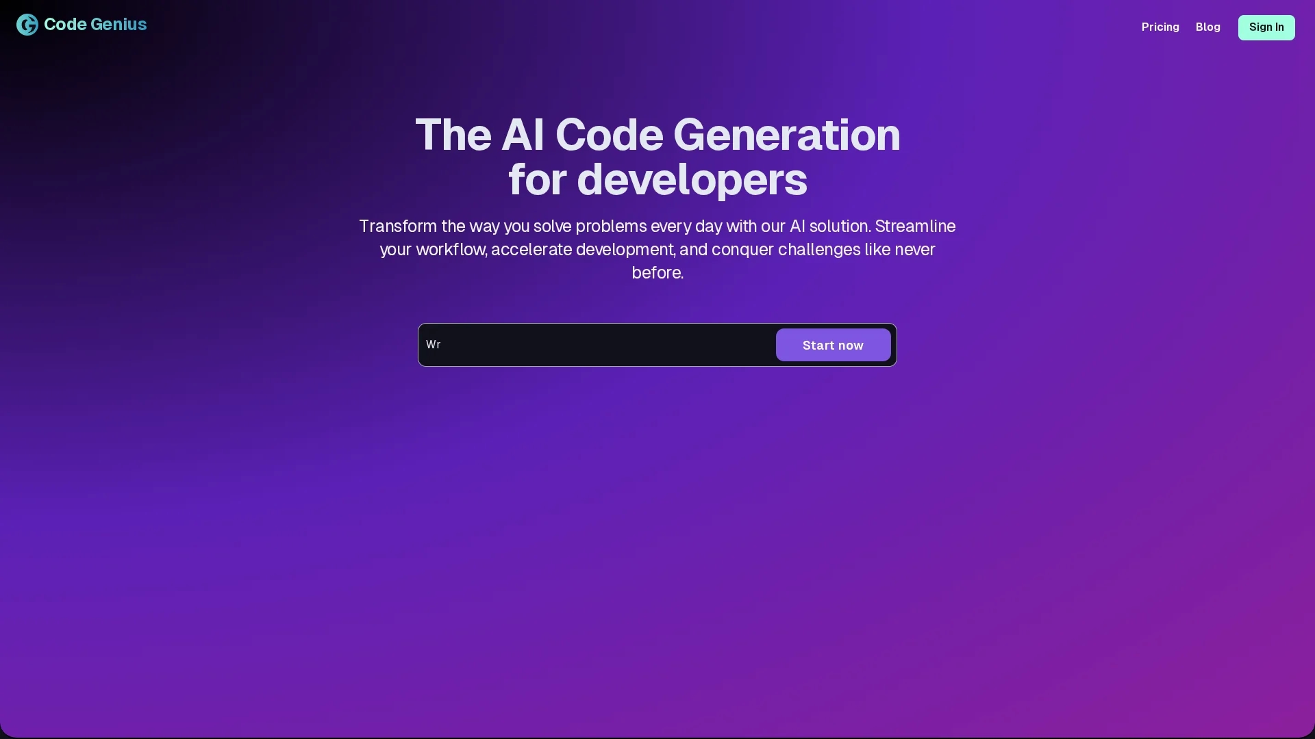 code-genius homepage