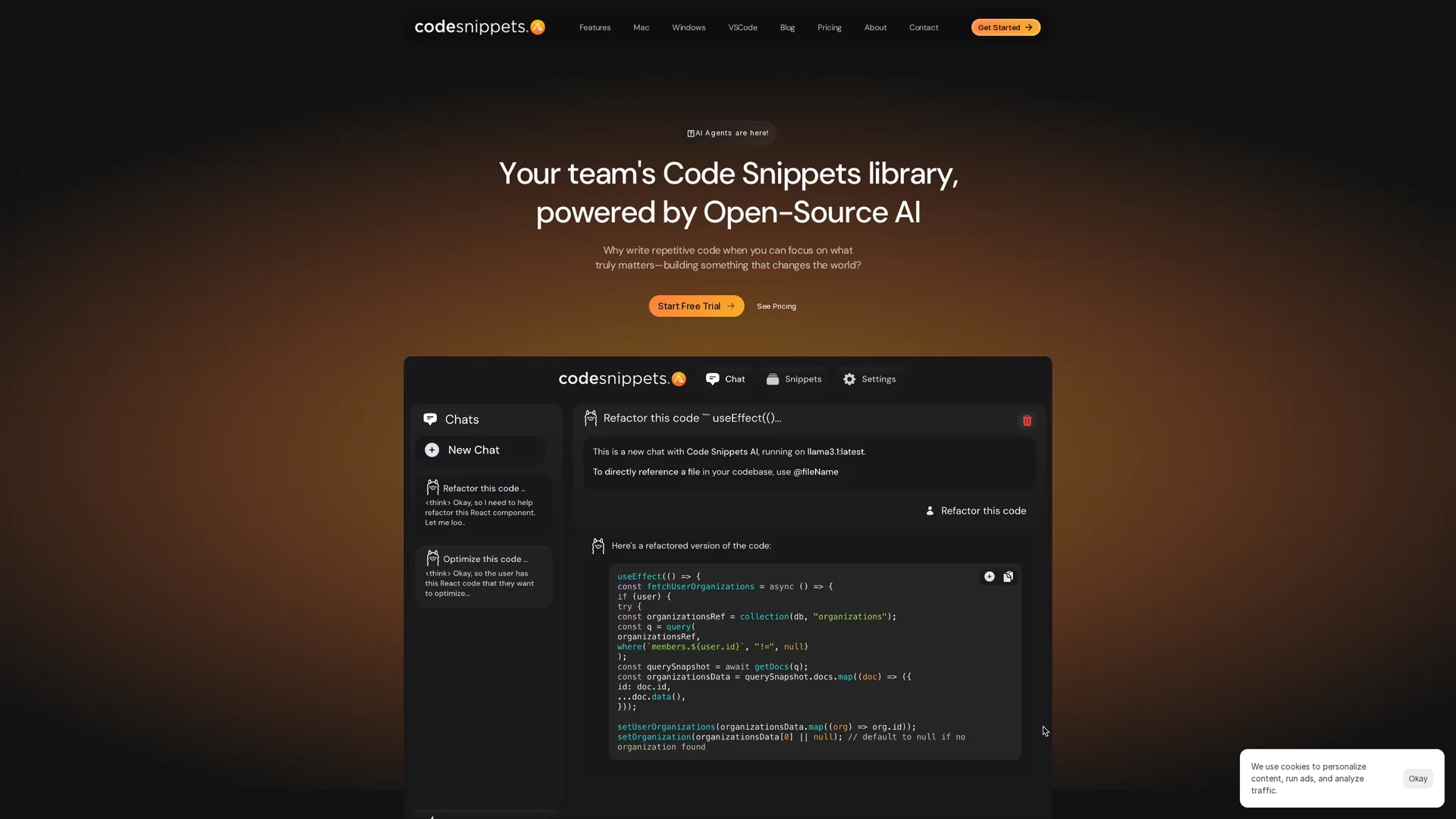 code-snippets-ai homepage