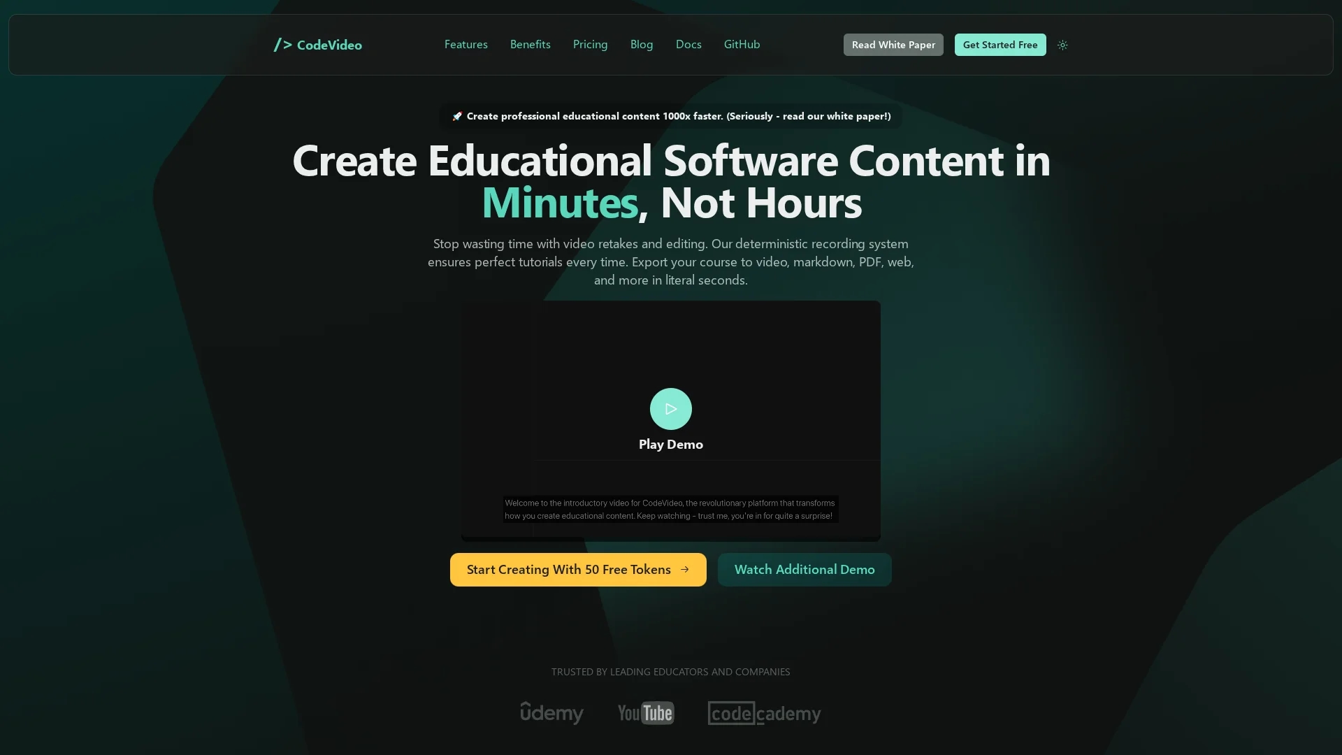 codevideo homepage
