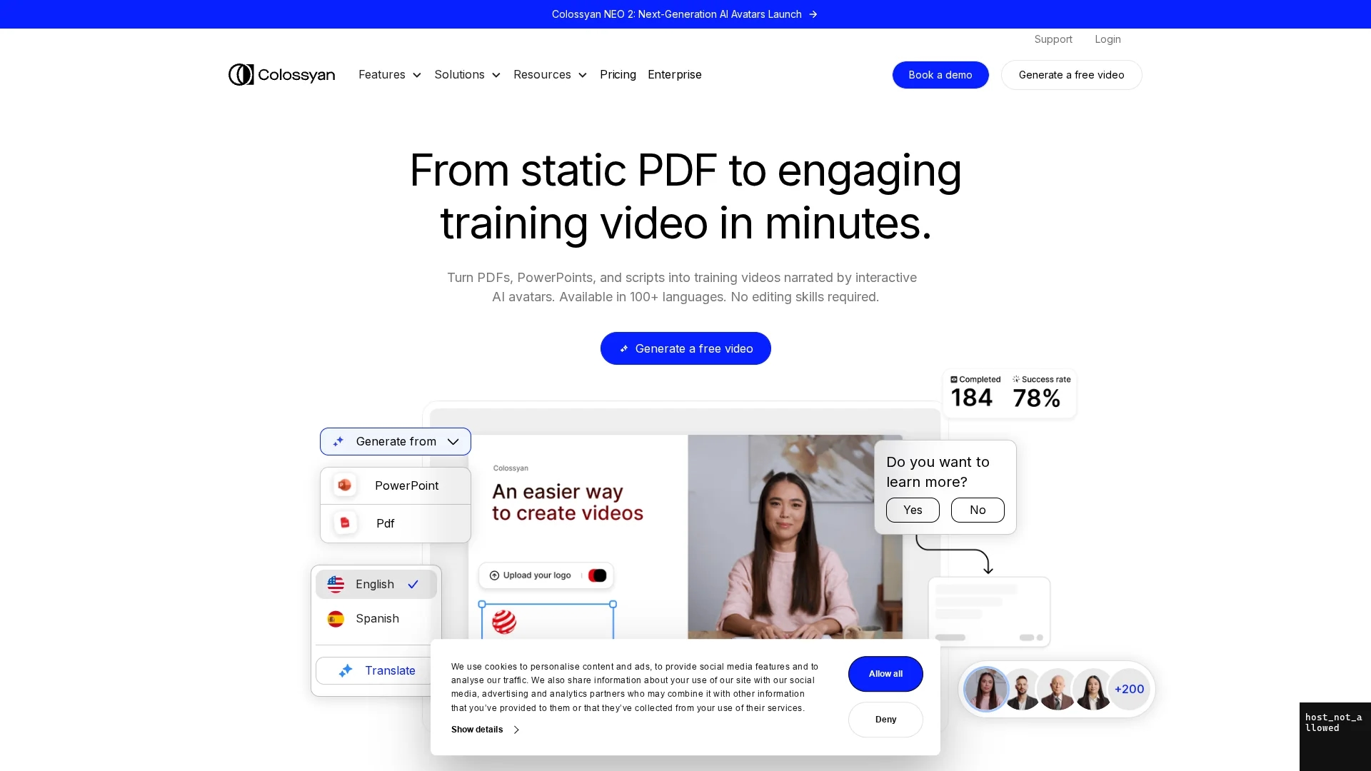 colossyan homepage