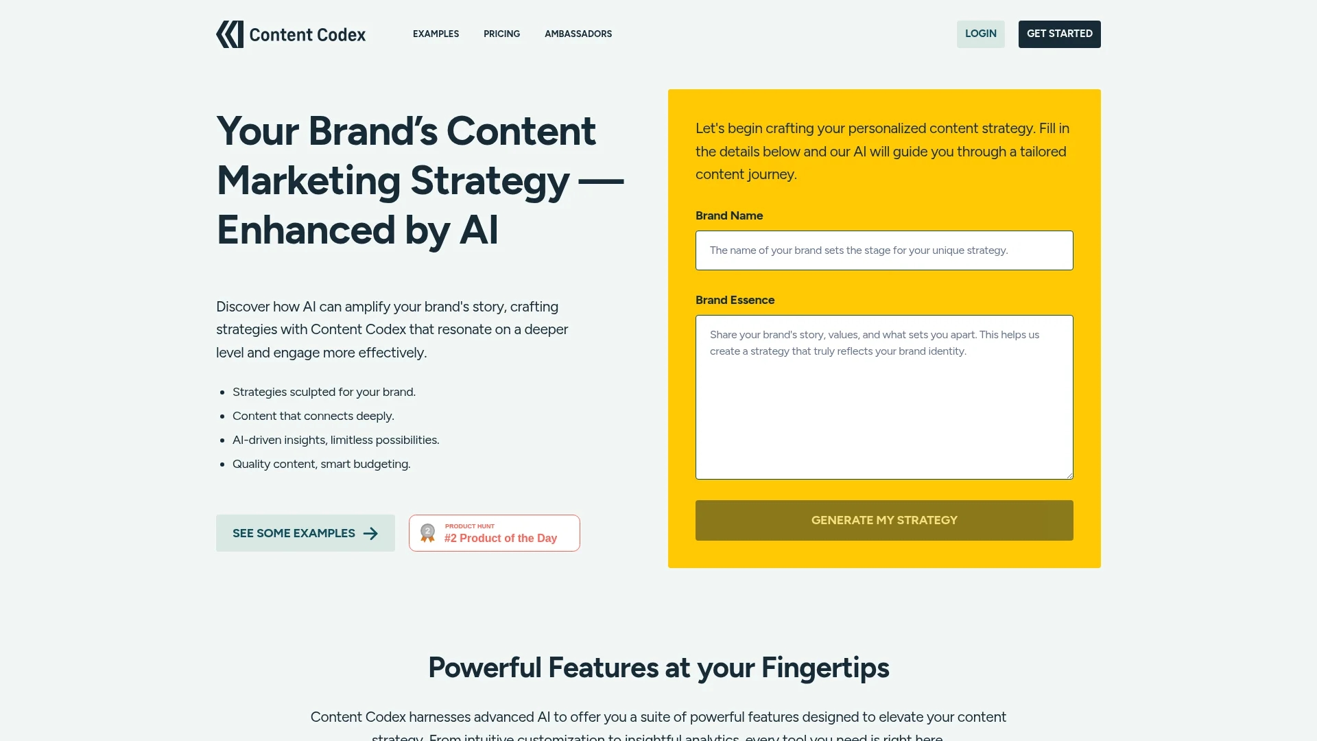 content-codex homepage