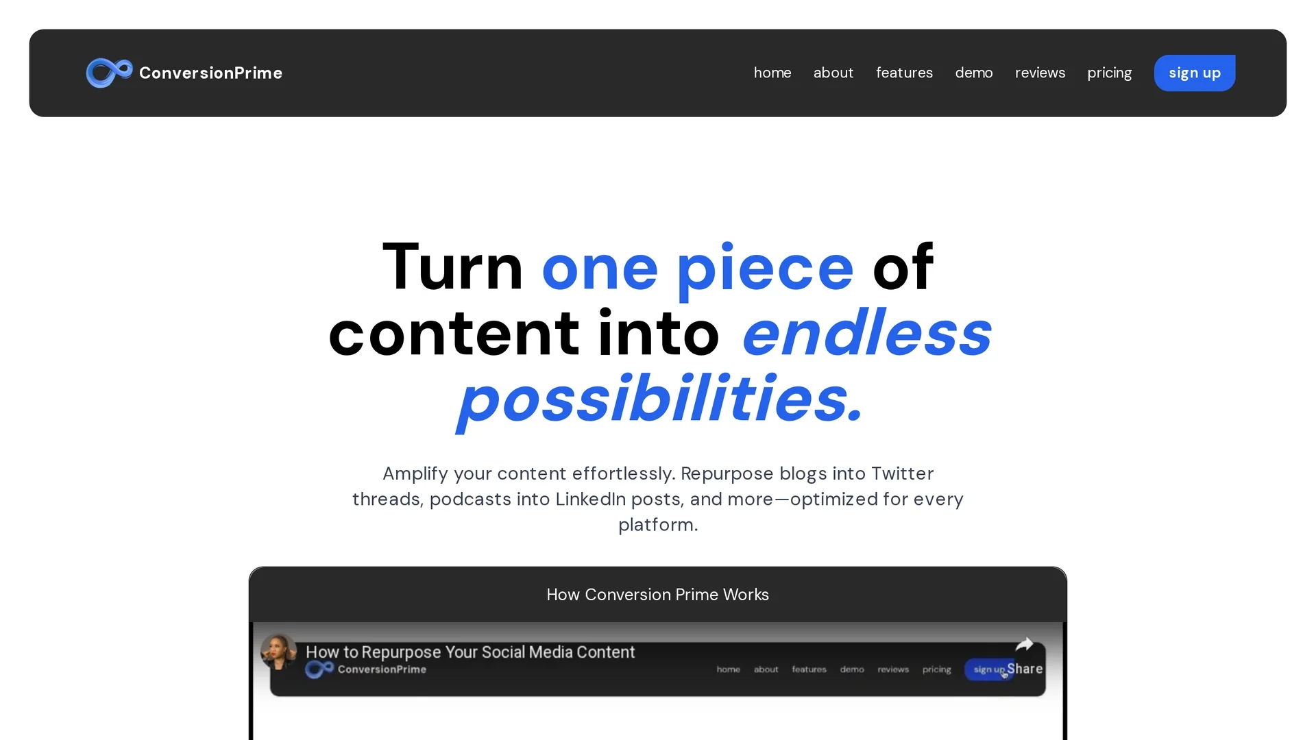 conversion-prime homepage