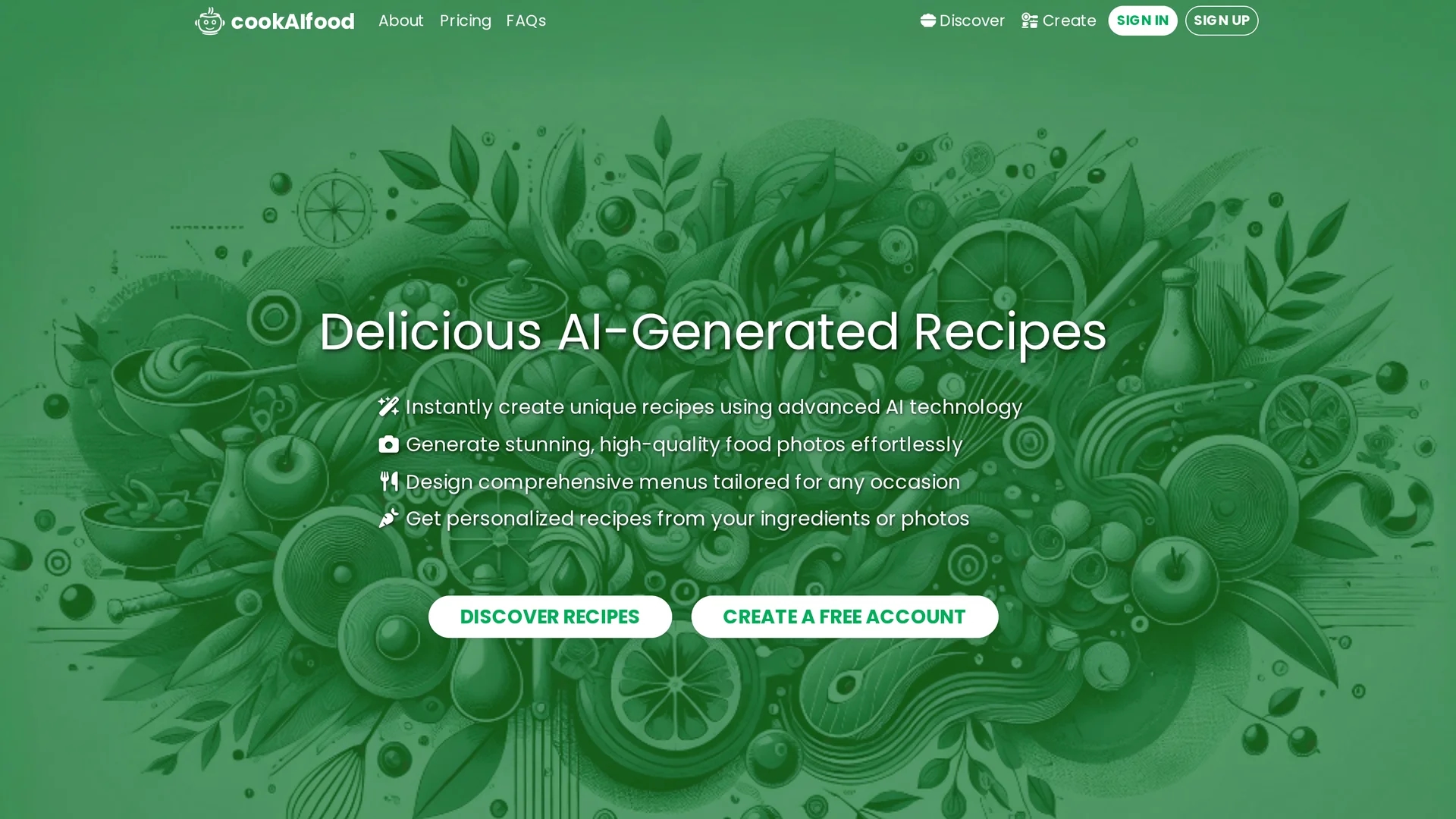 cookaifood homepage