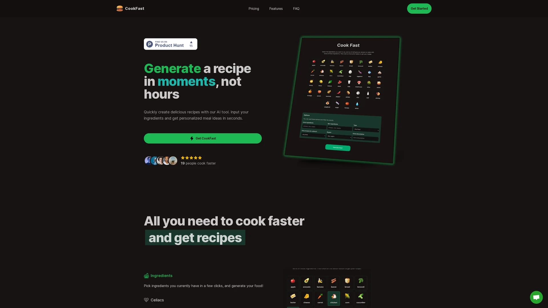 cookfast homepage
