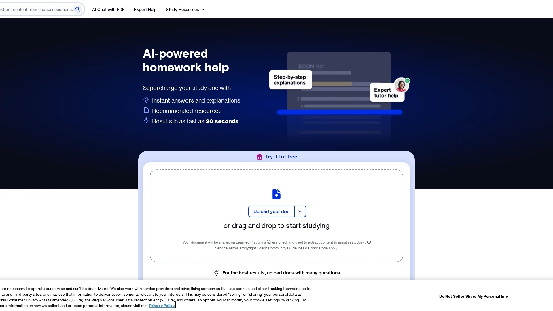 coursehero homepage