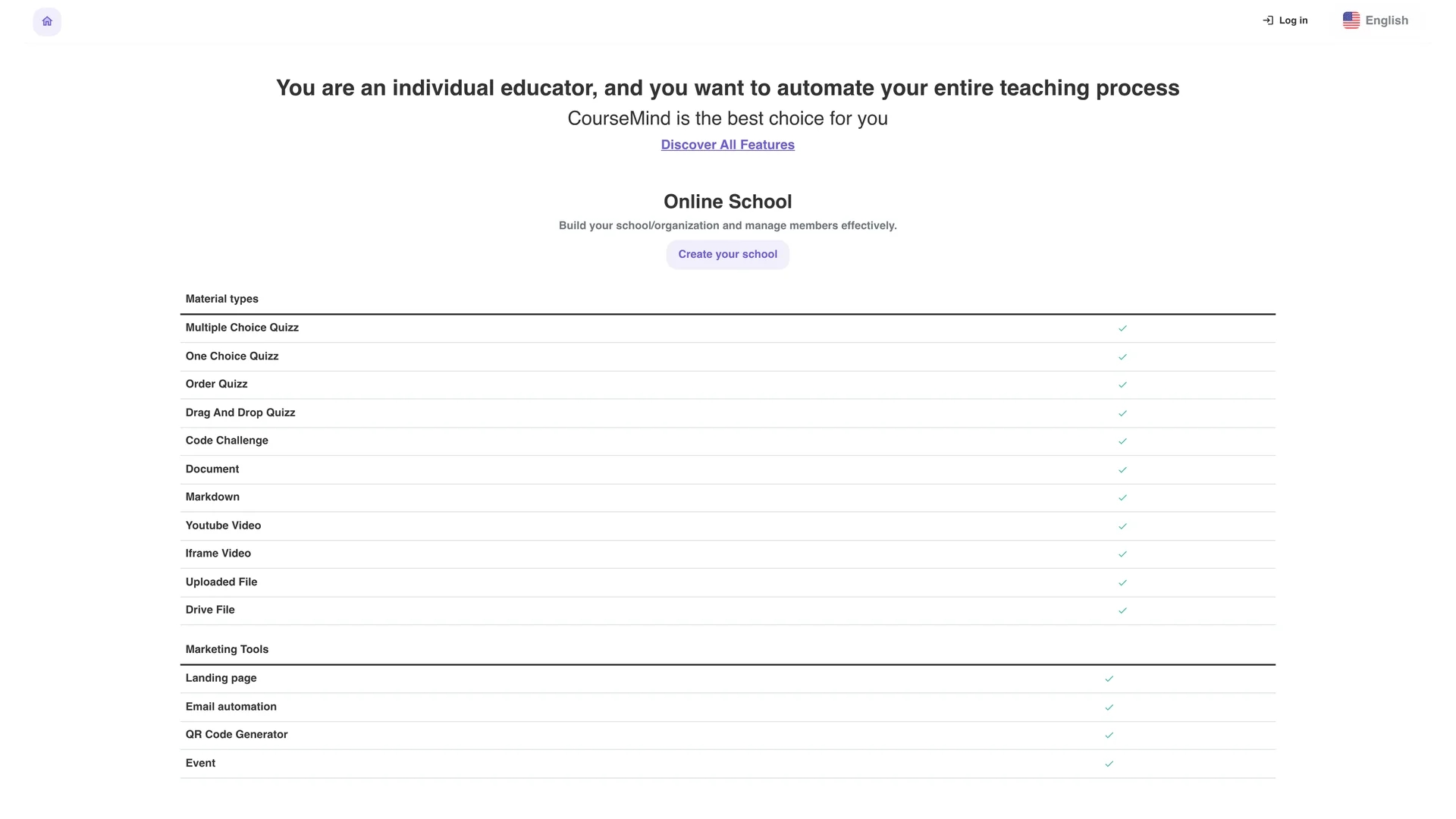 coursemind homepage
