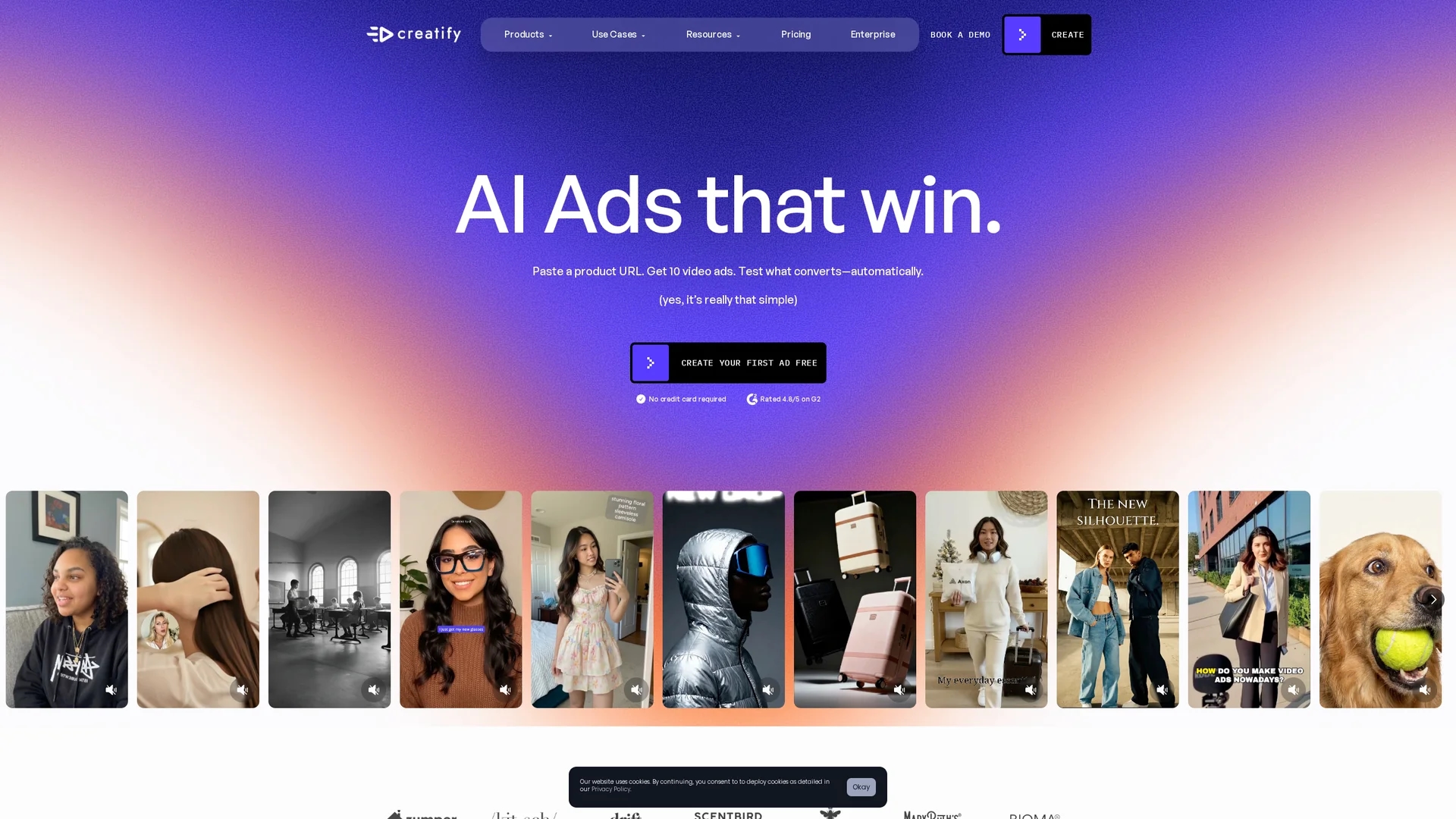 creatify-ai homepage