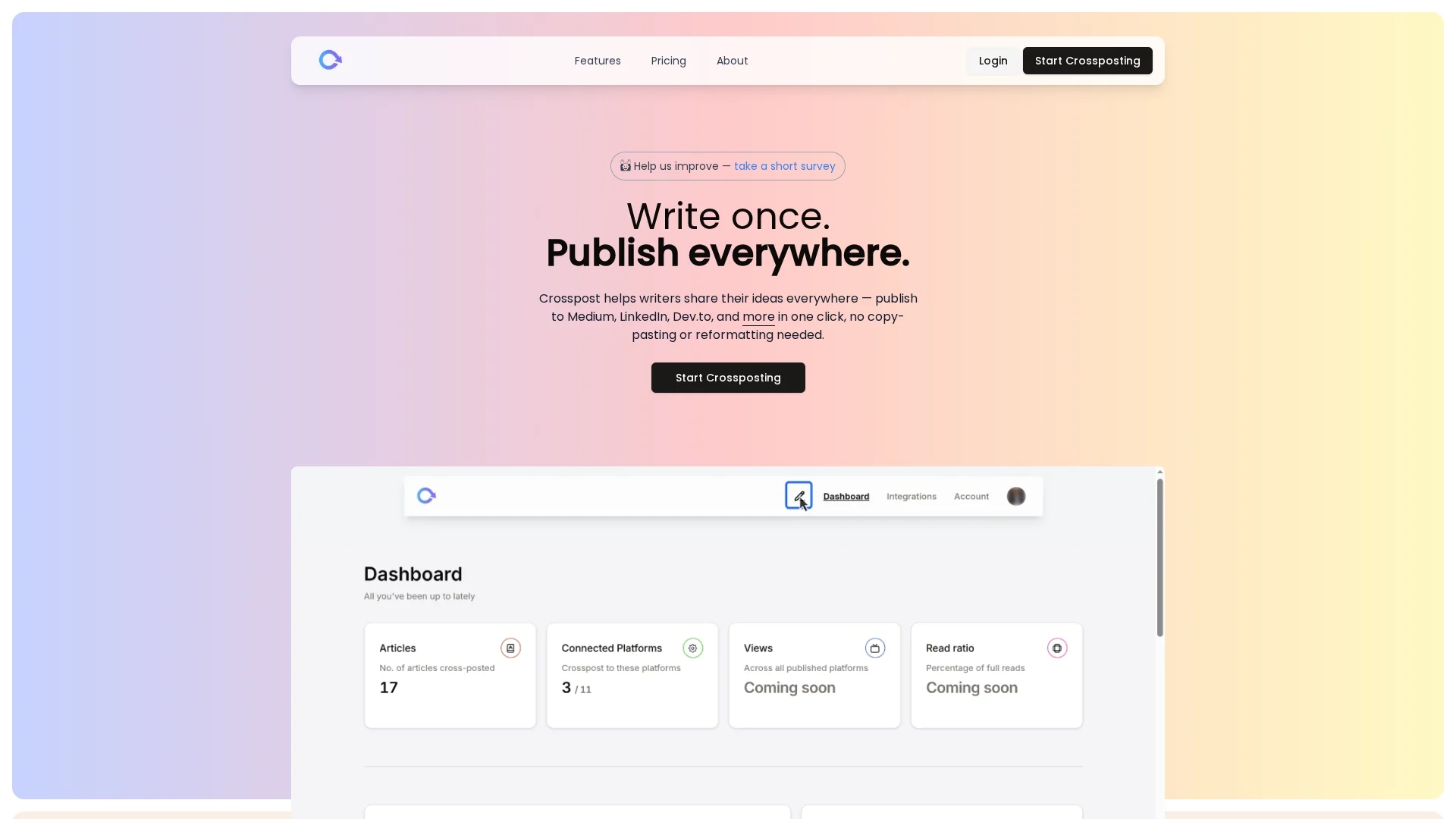 crosspost homepage