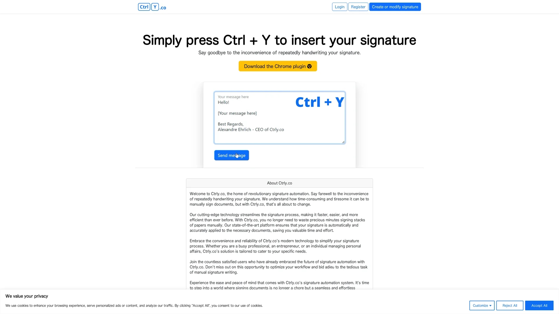 ctrly homepage