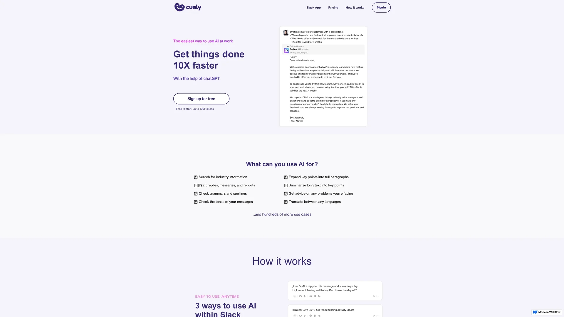 cuely homepage