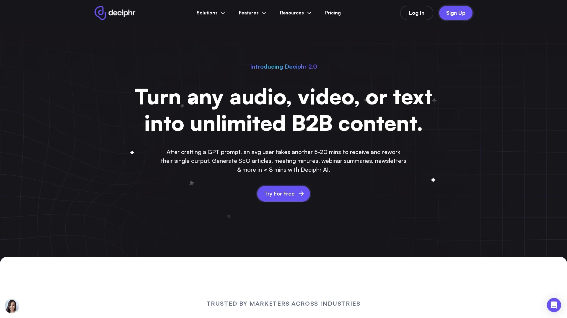 deciphr homepage