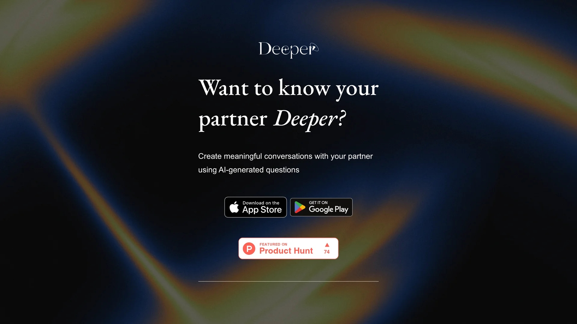 deeper-app homepage