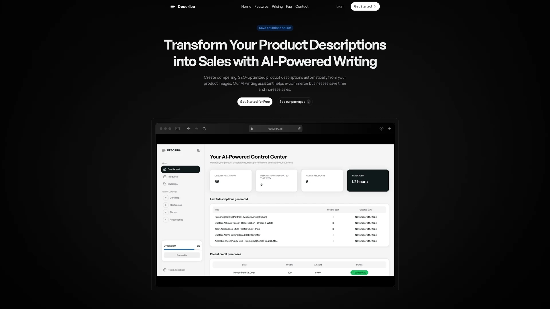 describa homepage