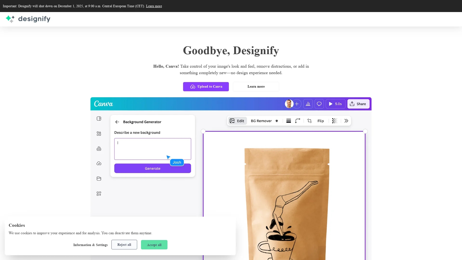 designify homepage