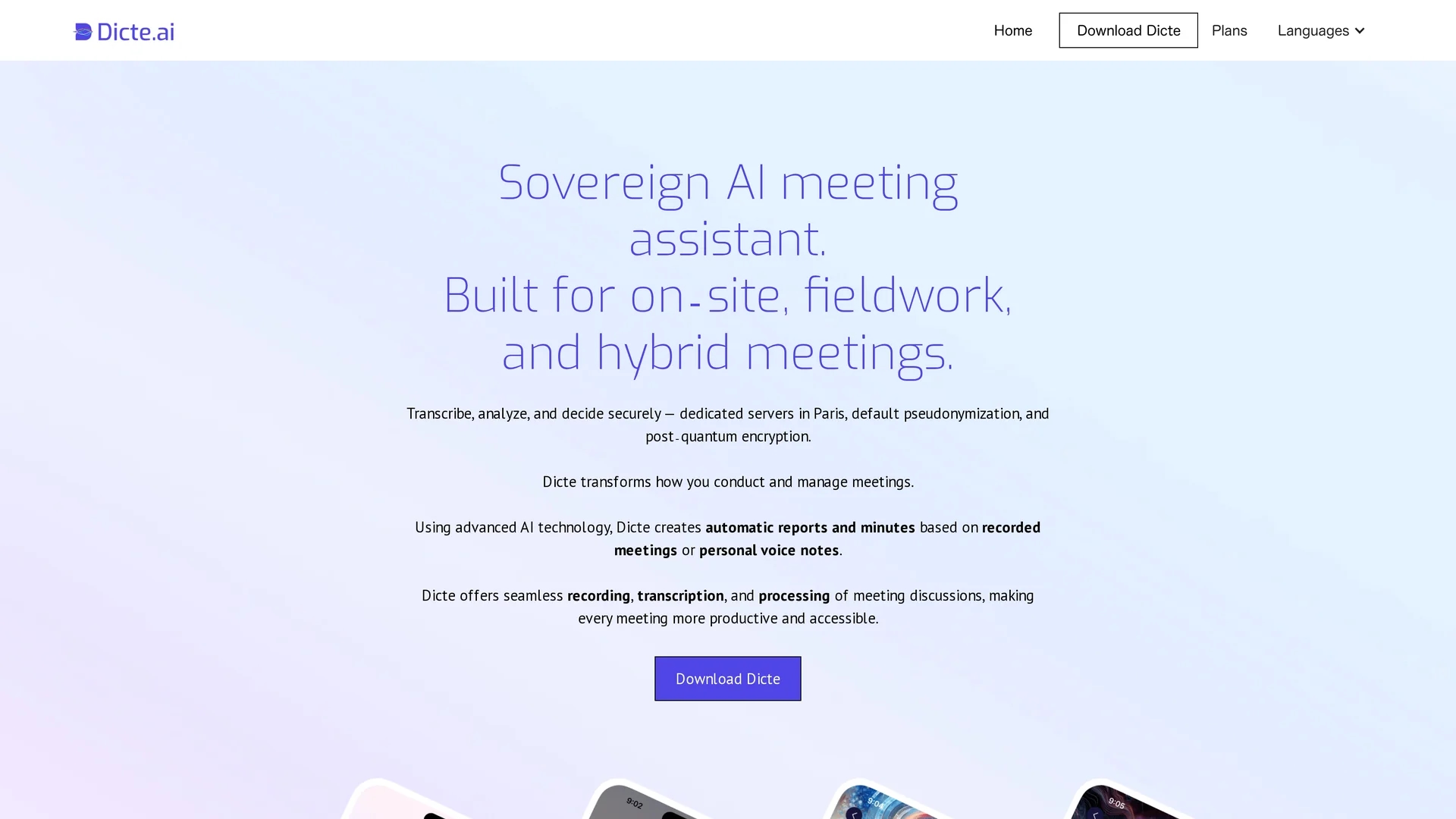 dicte-ai homepage