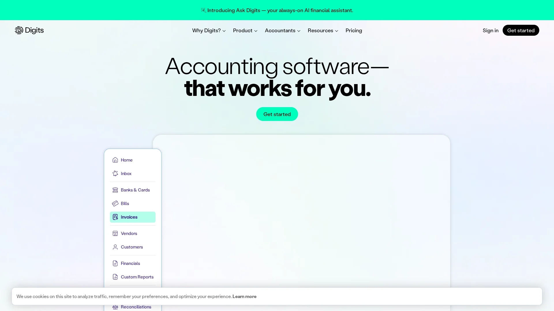 digits-accounting homepage
