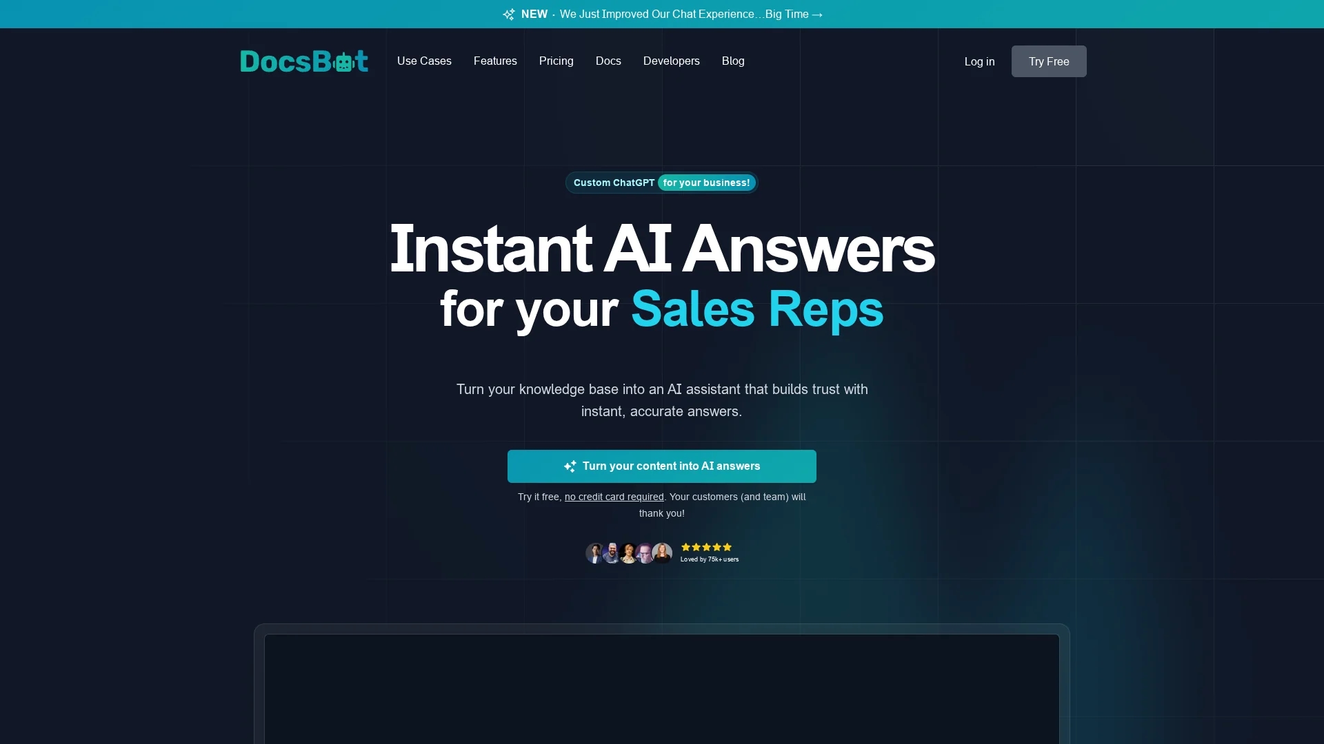 docsbot-ai homepage