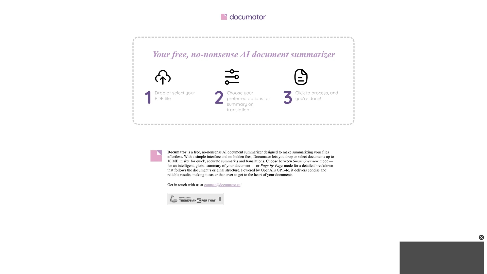 documator homepage