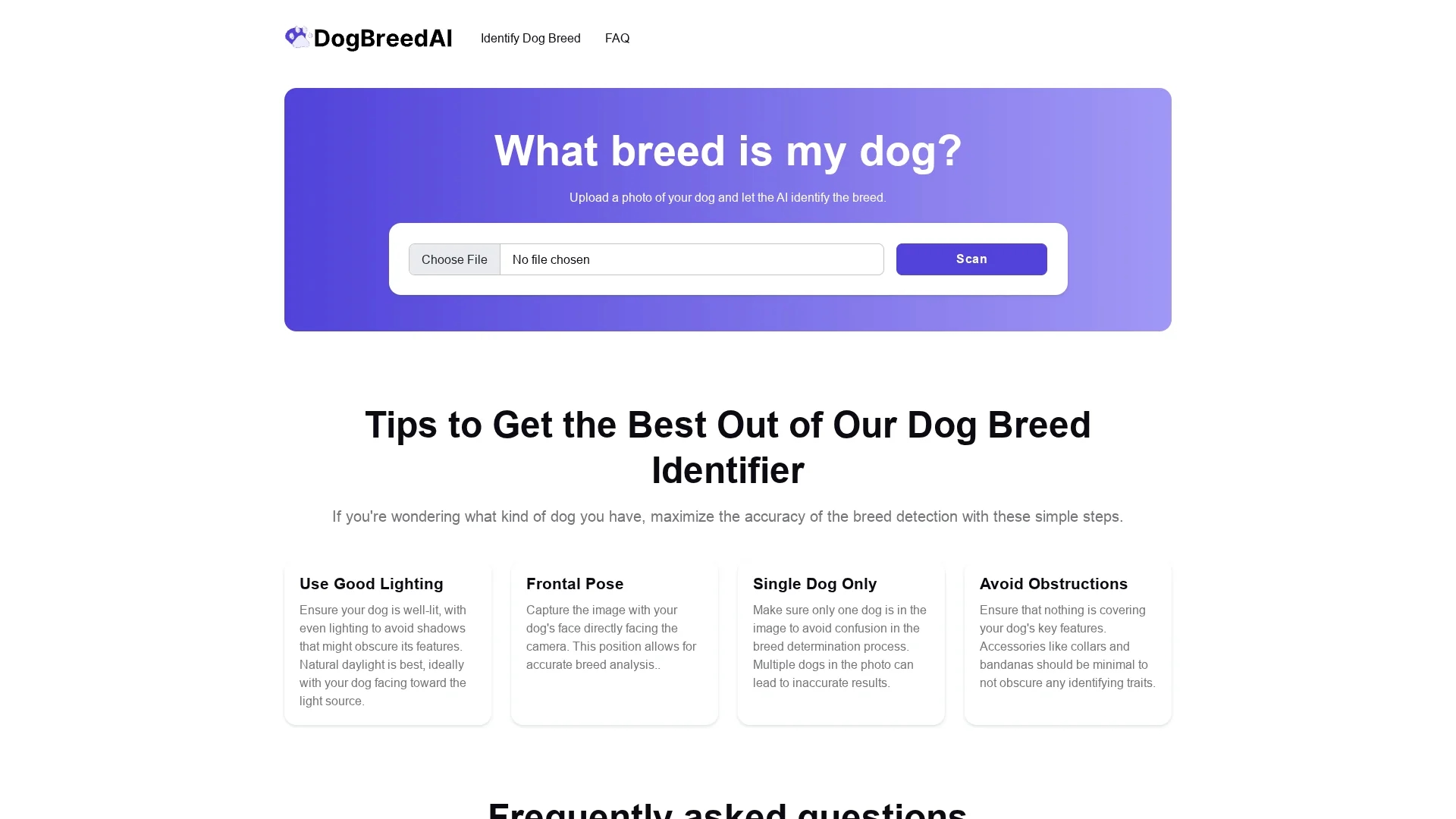 dog-breed-ai homepage