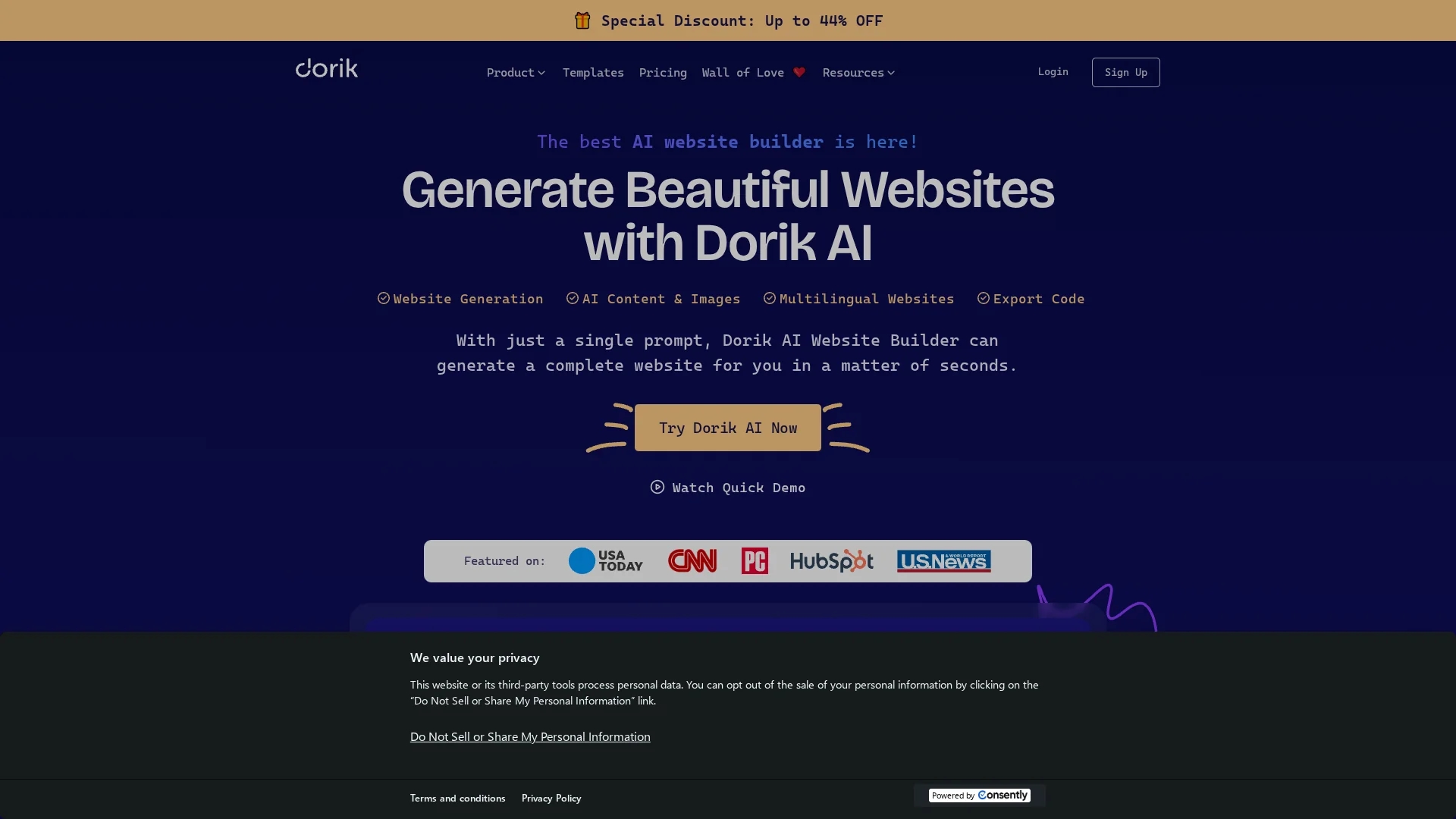 dorik-ai homepage