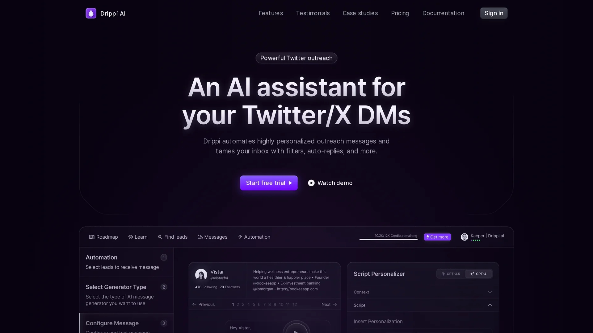 drippi-ai homepage