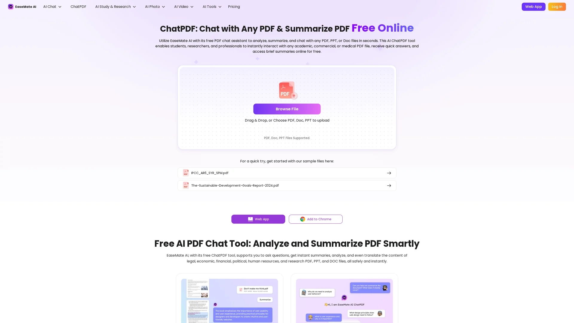 easeus-chatpdf homepage