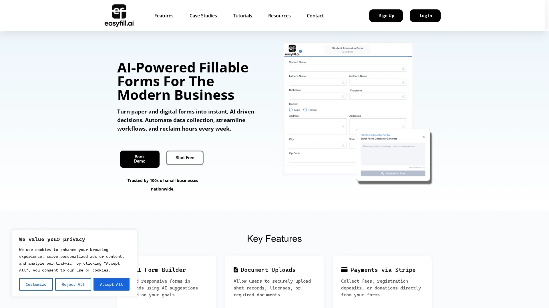 easyfill-ai homepage