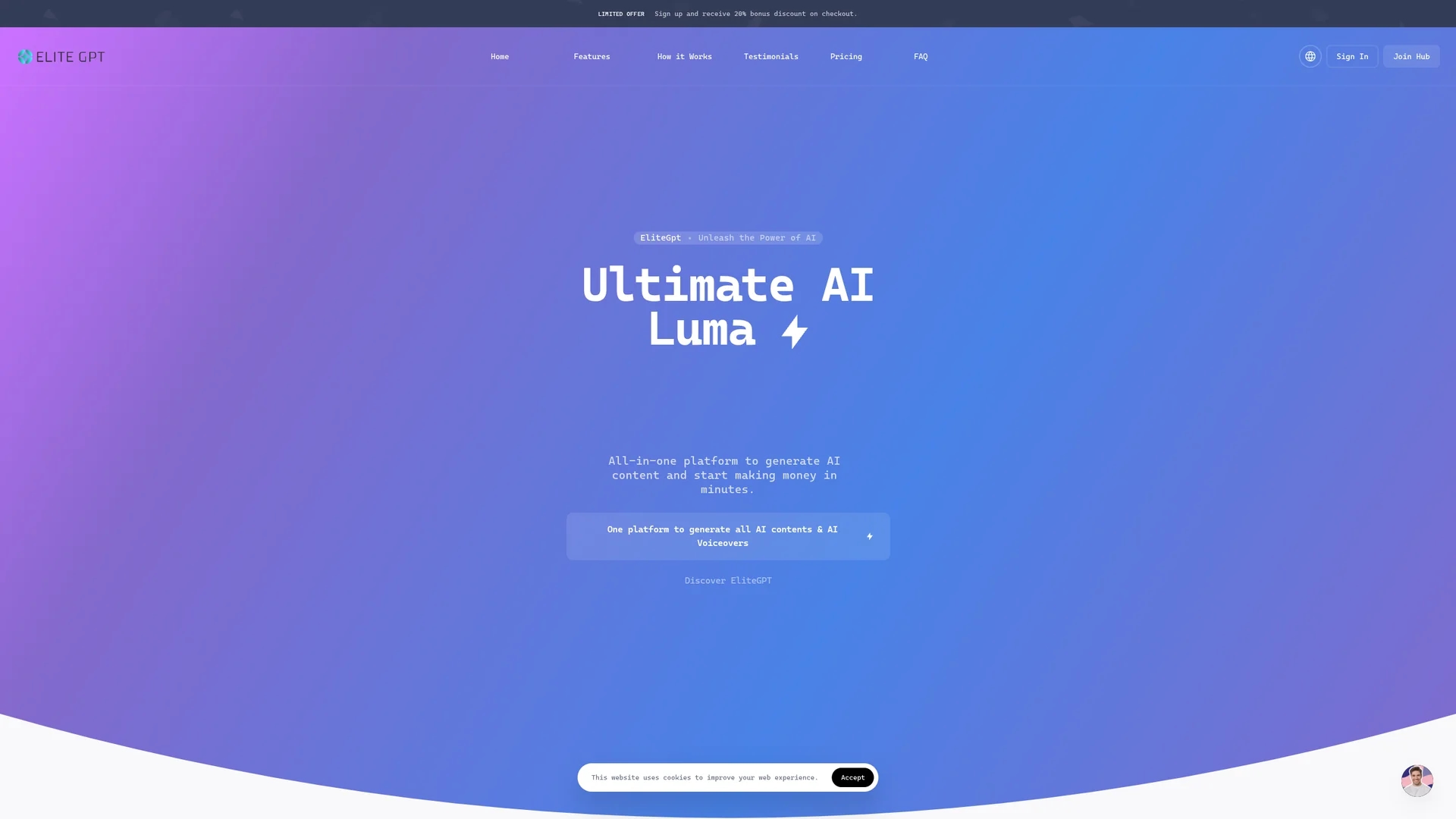 elitegpt homepage