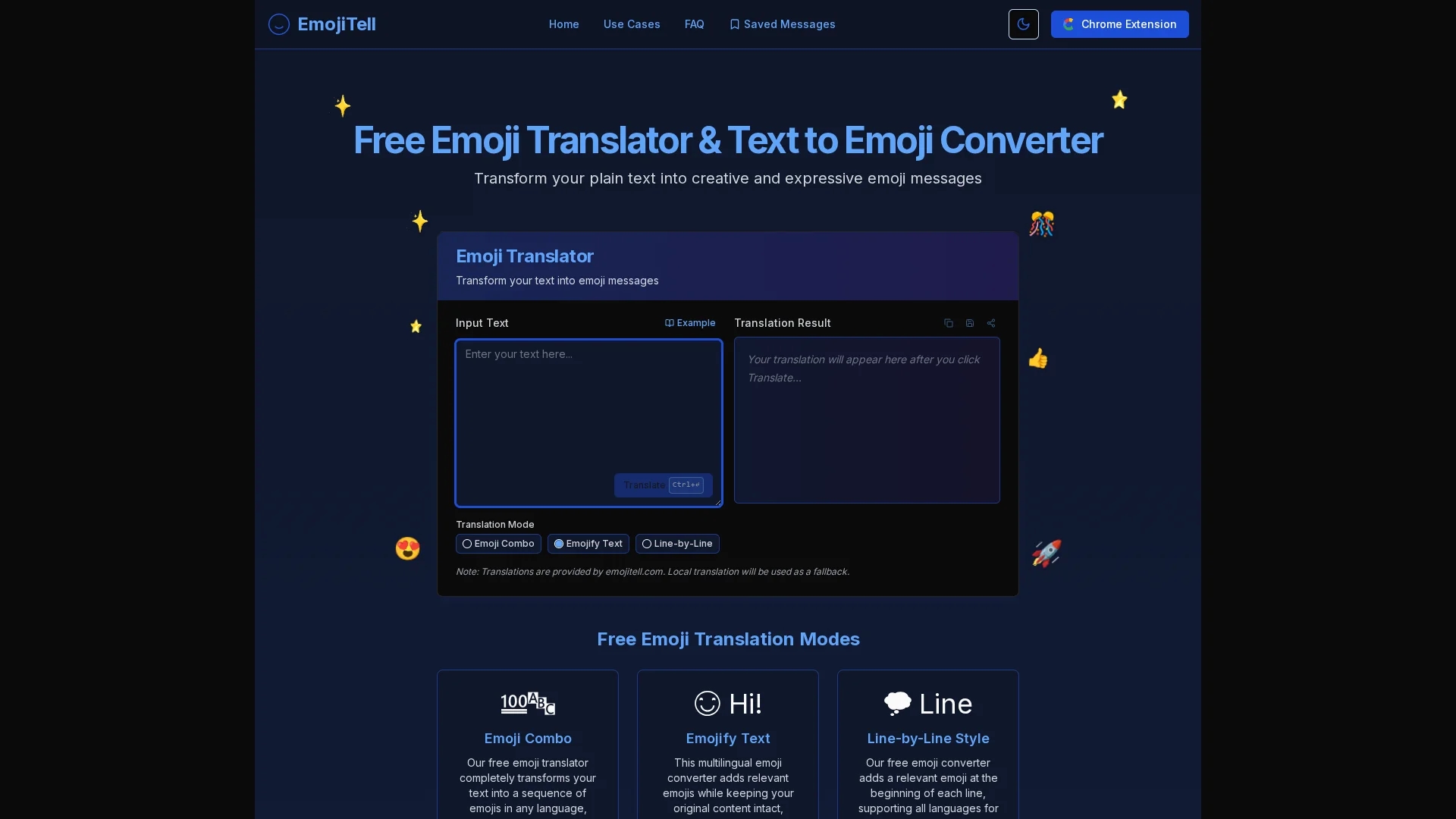 emojitell homepage